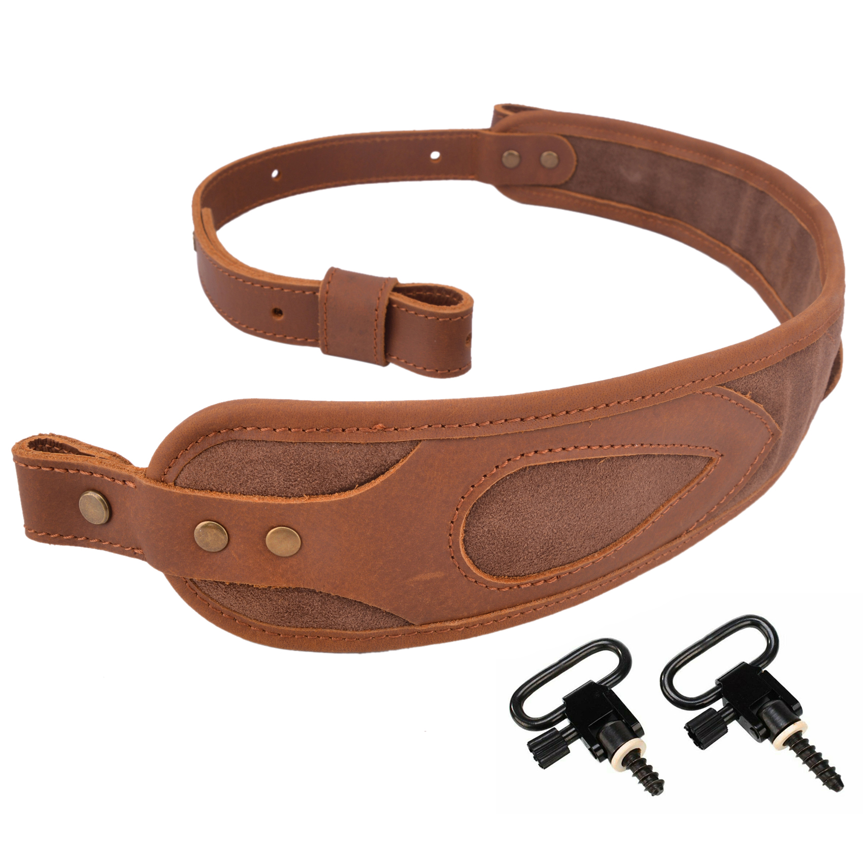 Cowhide Suede Leather Rifle Sling Shotgun Shoulder Strap Hunting Accessory