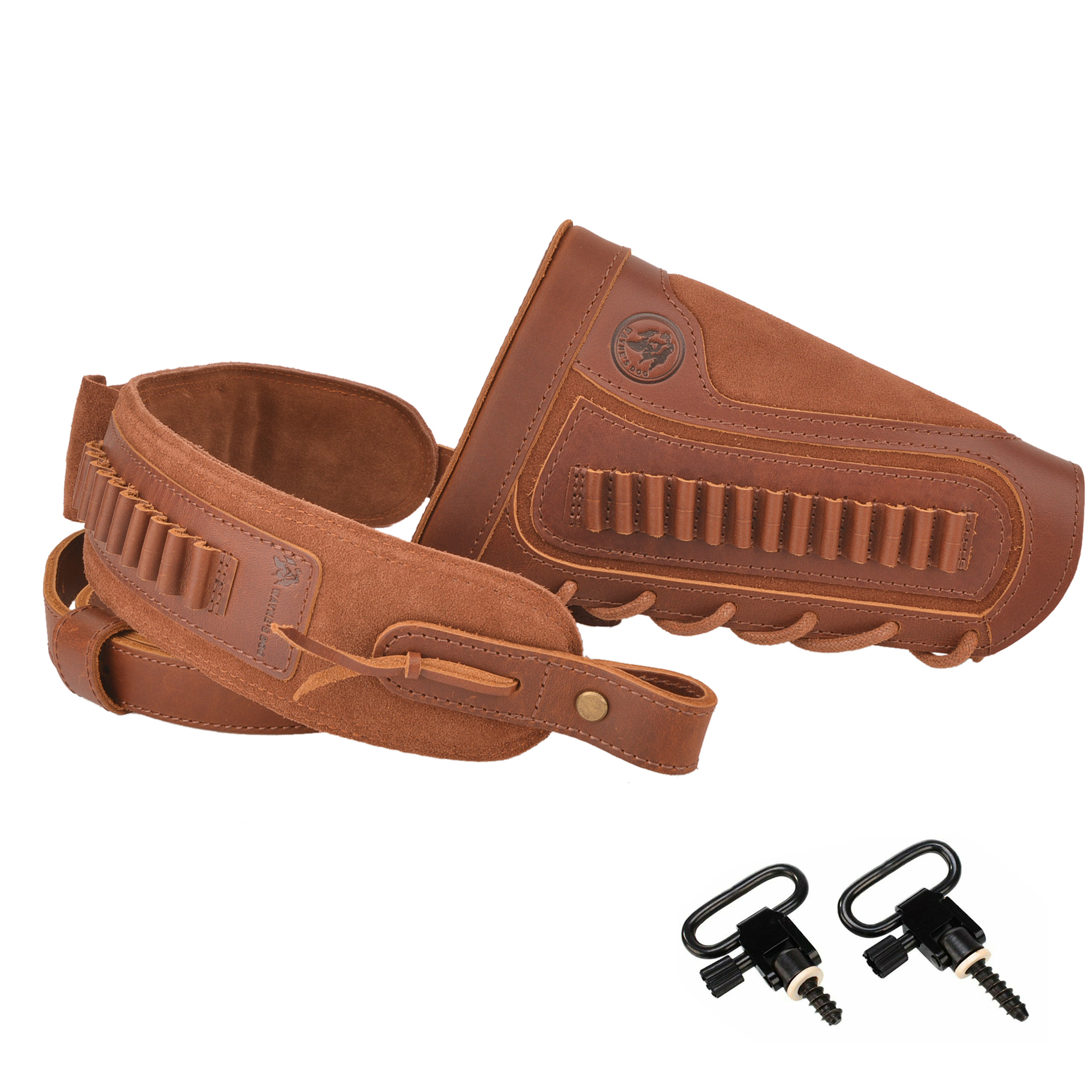 1 Set Of Leather Rifle& Shotgun Buttstock with Gun Sling .45/70 .308 .30/30 12GA .270 .357 .22LR 16GA 20GA