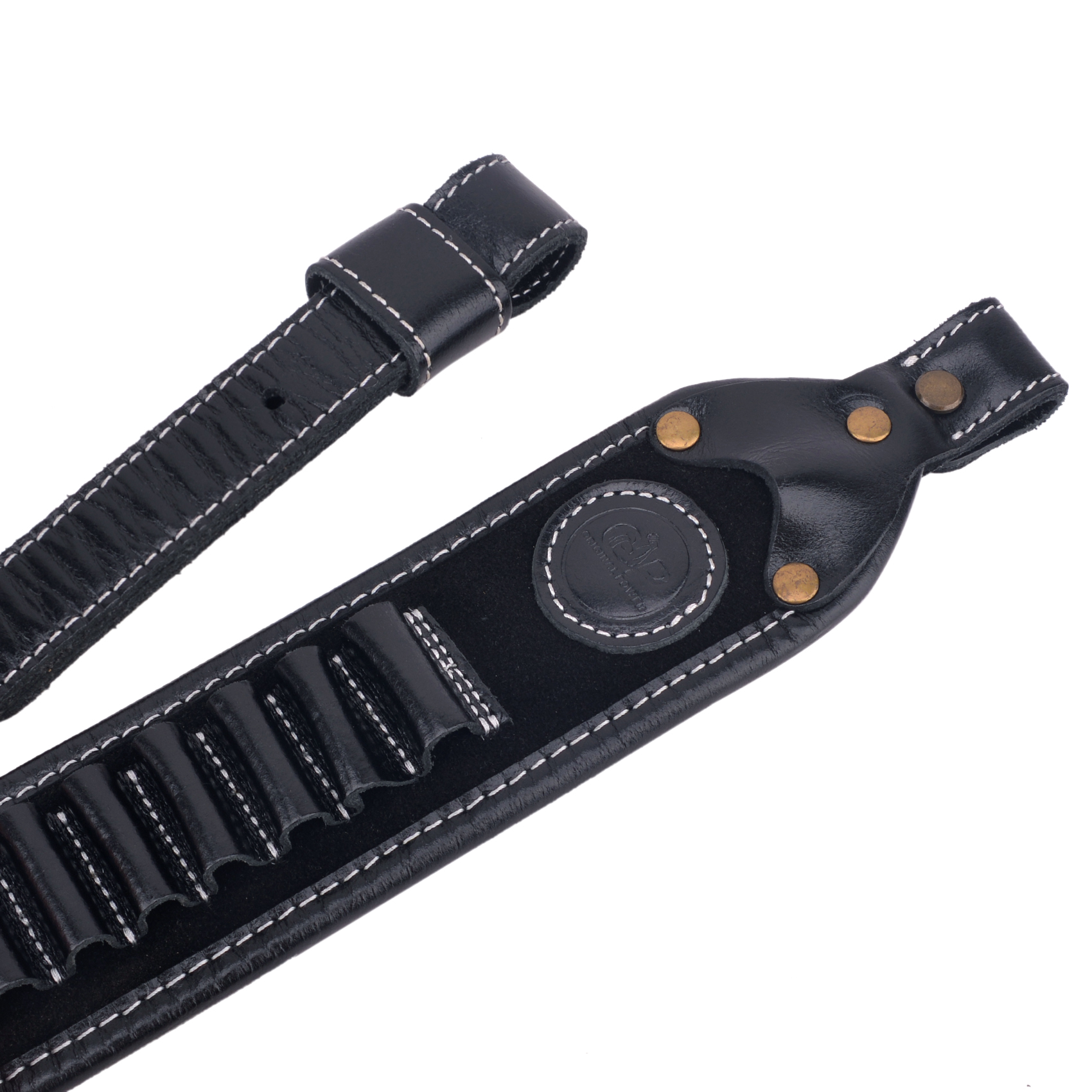 Classic Leather Rifle Sling Gun Carry Straps Cartridge Shell Holder With Swivels