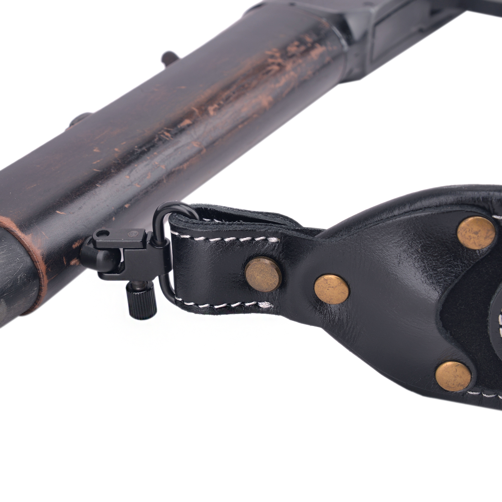 Classic Leather Rifle Sling Gun Carry Straps Cartridge Shell Holder With Swivels