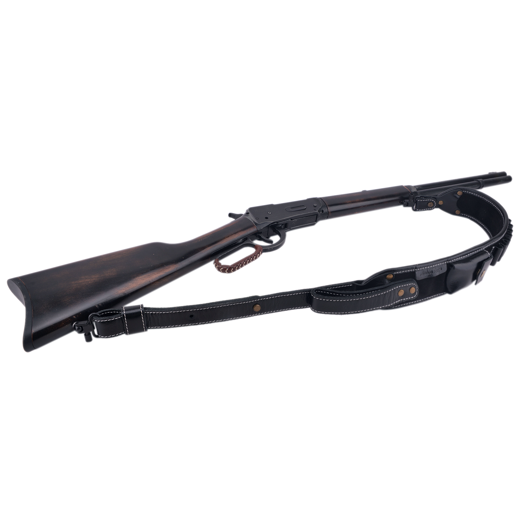 Classic Leather Rifle Sling Gun Carry Straps Cartridge Shell Holder With Swivels