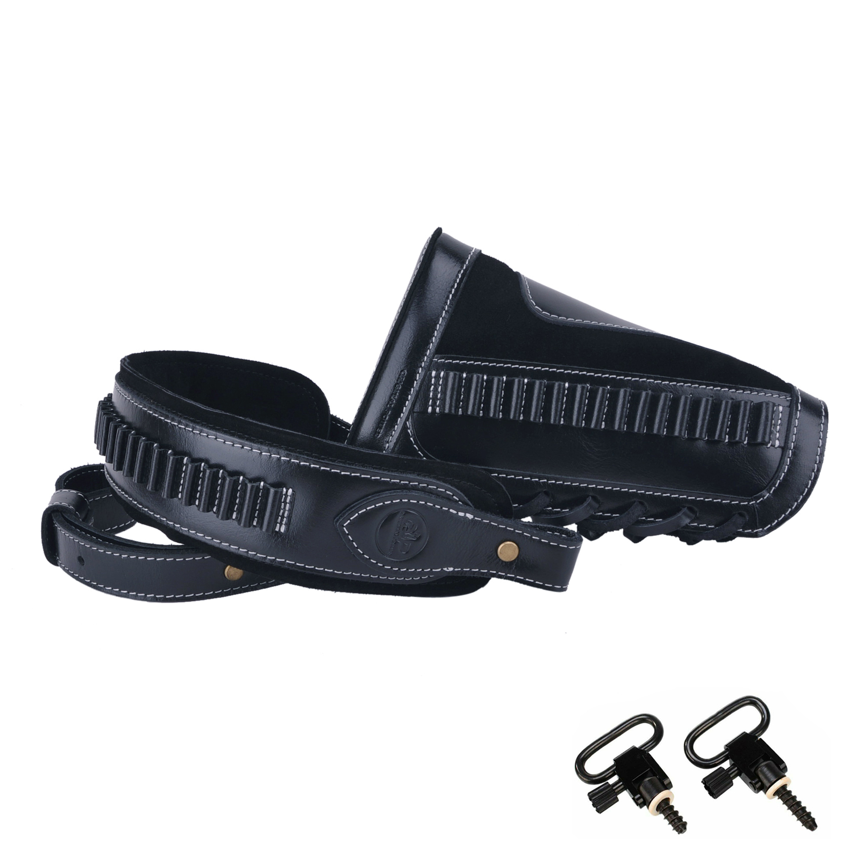 Leather Rifle Buttstock Shell Holder Recoil Pad For .308 .357 .22LR 12GA Butt Protectors