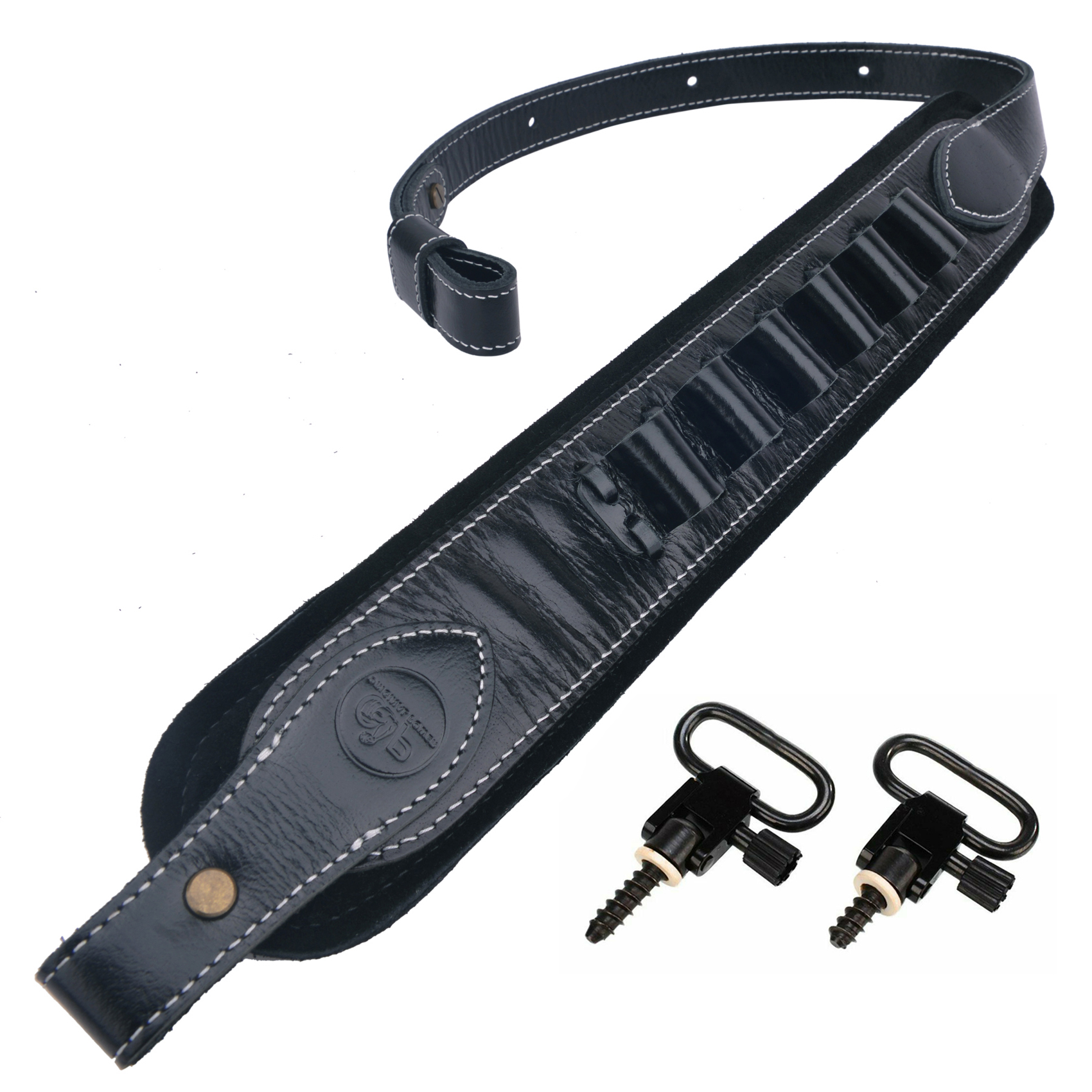 Buffalo Hide Leather Rifle Sling Shotgun Shoulder Strap 1Wide With Swivels .308 .30-30 .22LR 12GA