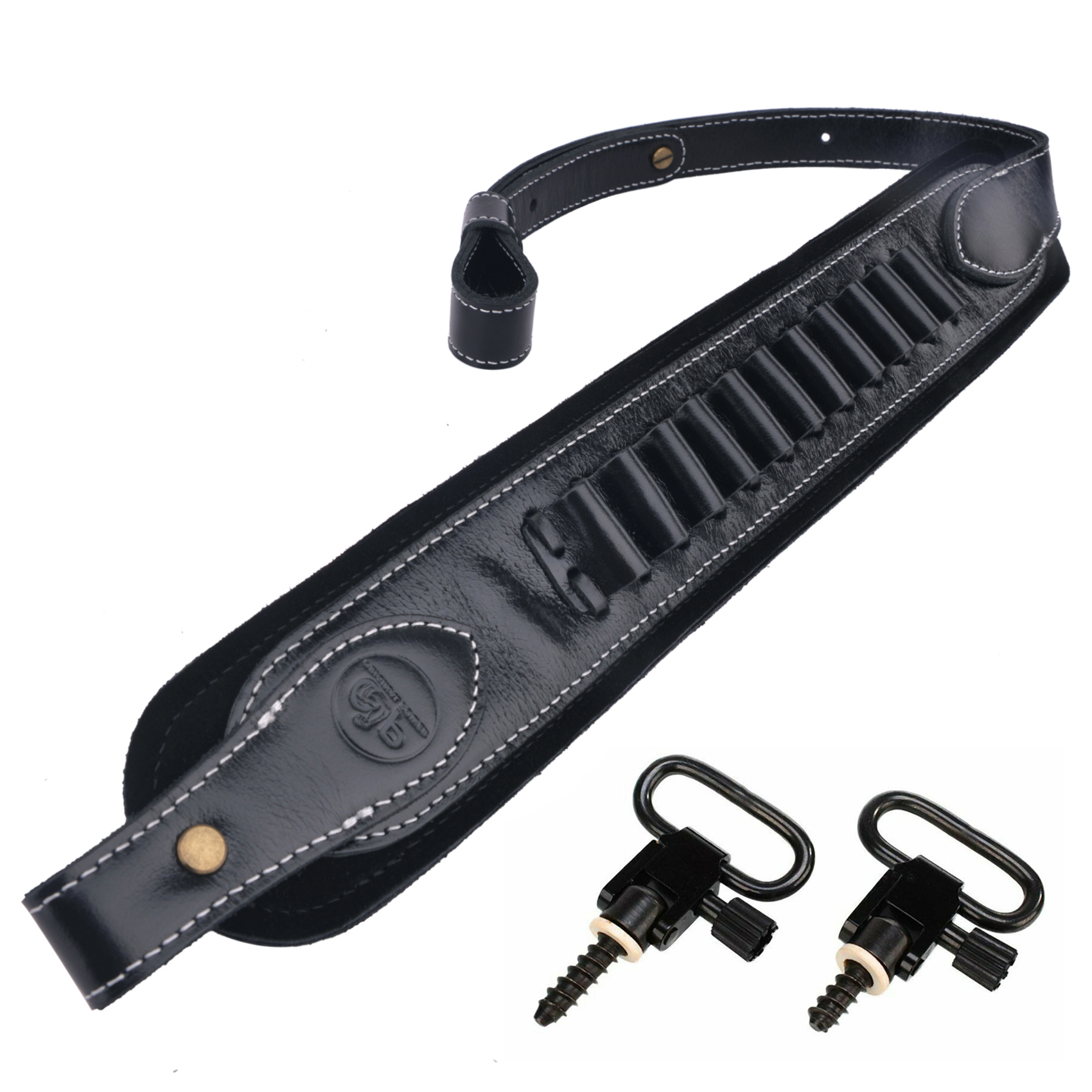 Buffalo Hide Leather Rifle Sling Shotgun Shoulder Strap 1Wide With Swivels .308 .30-30 .22LR 12GA