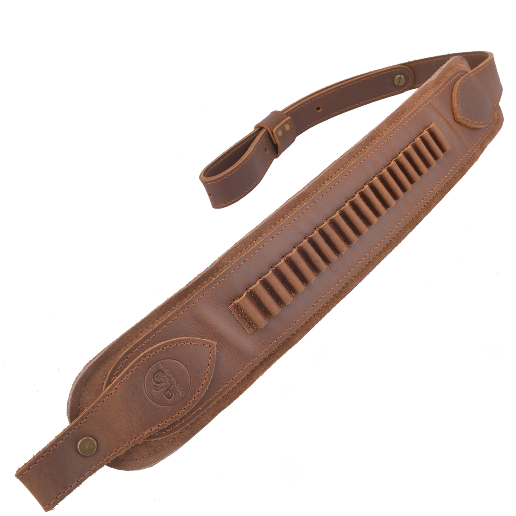 Buffalo Hide Leather Rifle Sling Shotgun Shoulder Strap 1Wide With Swivels .308 .30-30 .22LR 12GA