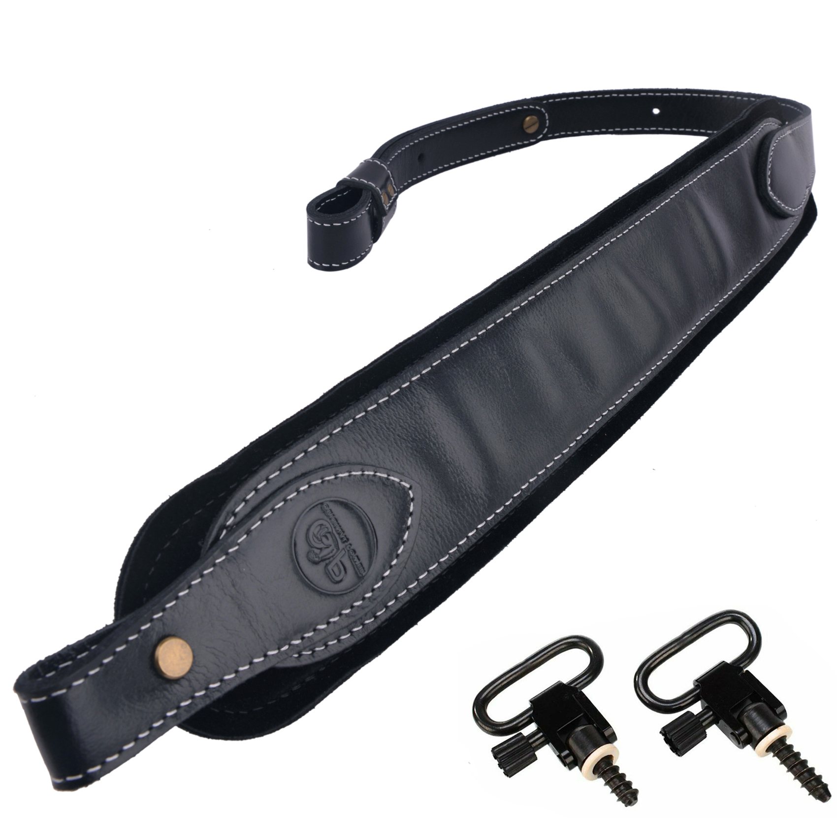 Buffalo Hide Leather Rifle Sling Shotgun Shoulder Strap 1Wide With Swivels .308 .30-30 .22LR 12GA