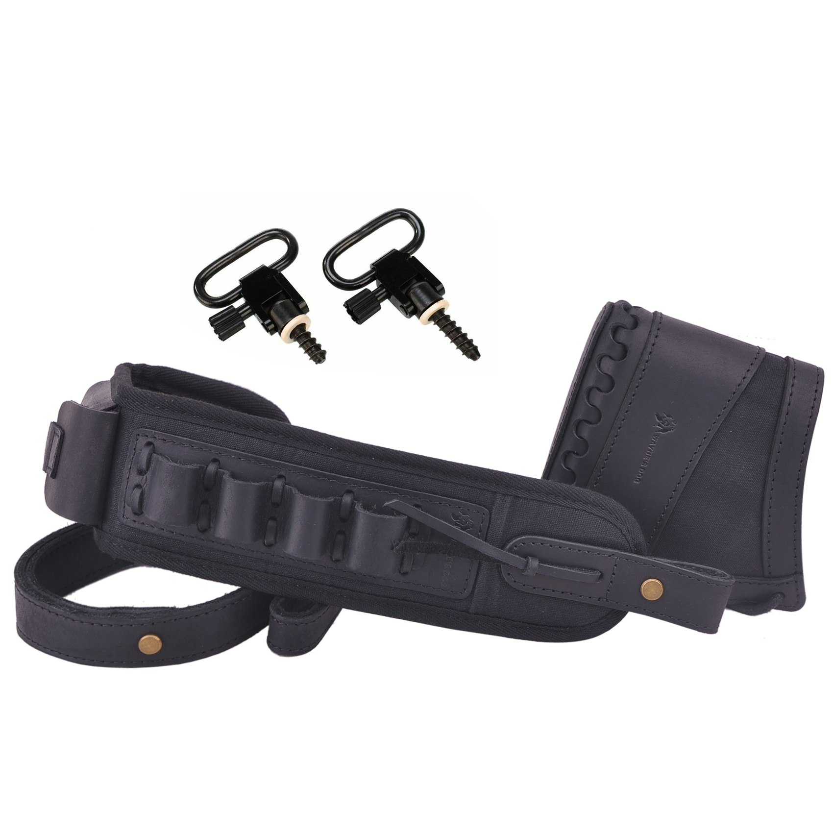 Leather Gun Recoil Pad Protector Stock with Sling Swivels .30/30 .308 .22LR 20GA