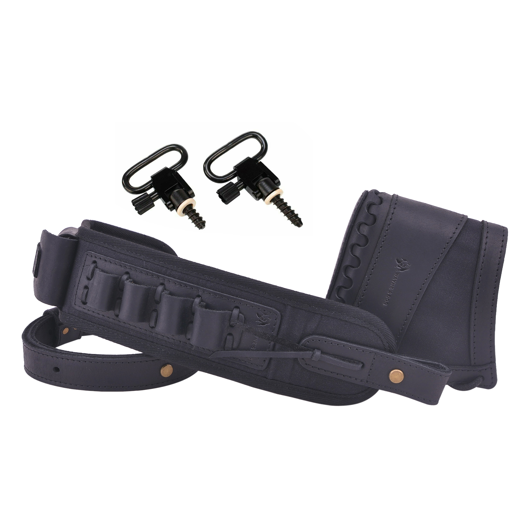 Leather Gun Recoil Pad Protector Stock with Sling Swivels .30/30 .308 .22LR 20GA