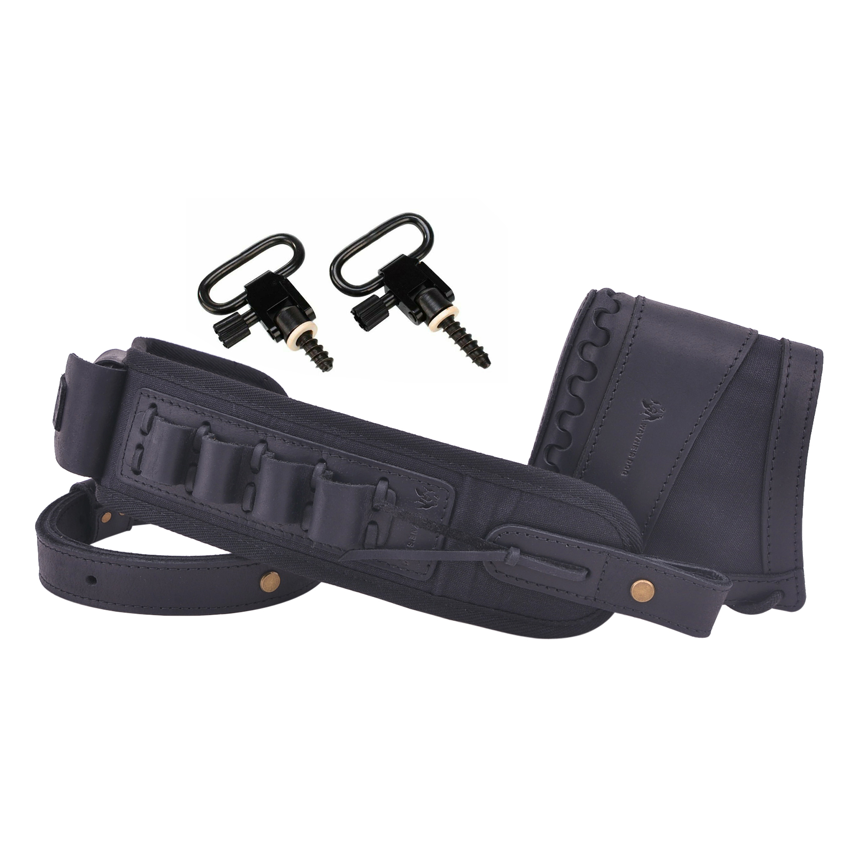 Leather Gun Recoil Pad Protector Stock with Sling Swivels .30/30 .308 .22LR 20GA