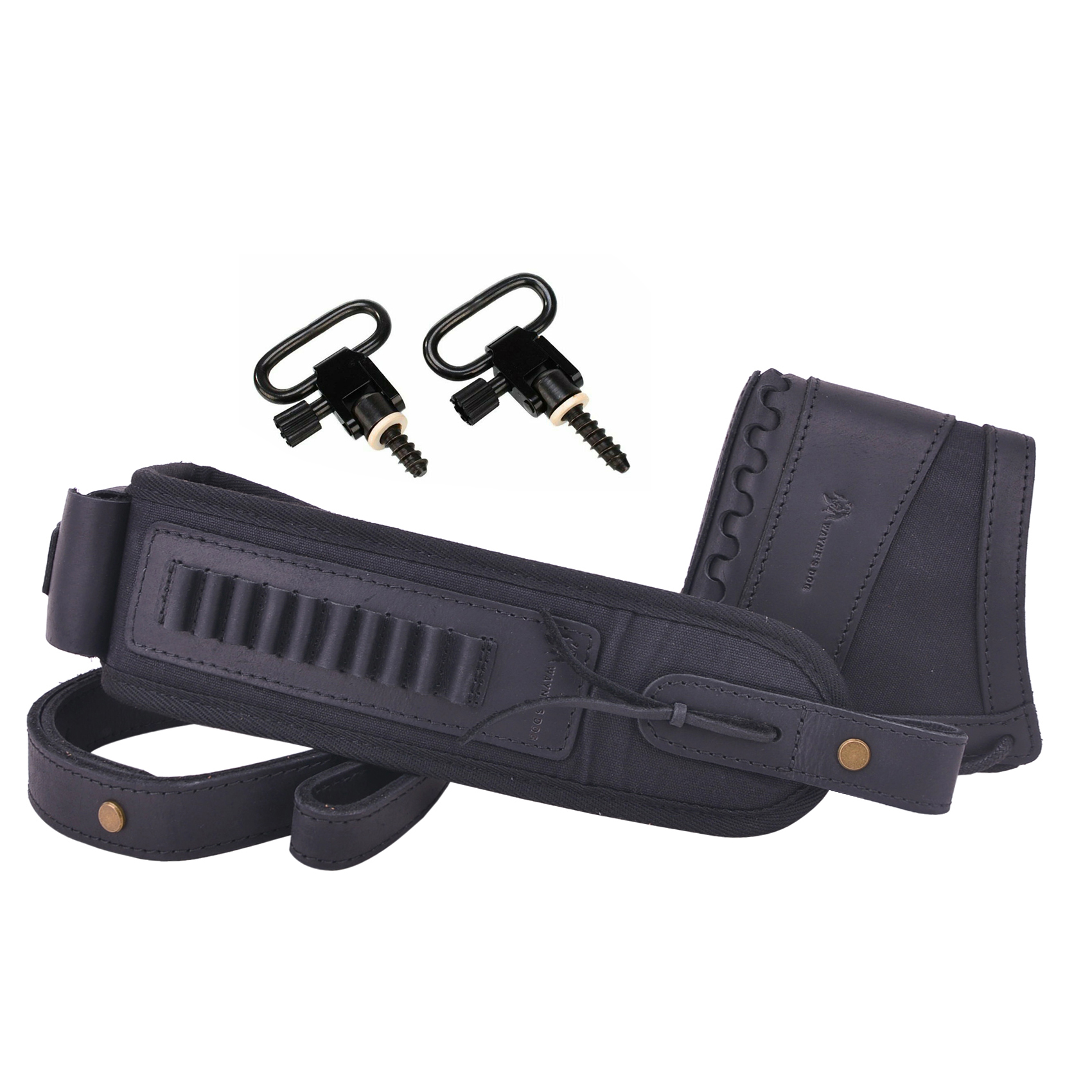 Leather Gun Recoil Pad Protector Stock with Sling Swivels .30/30 .308 .22LR 20GA