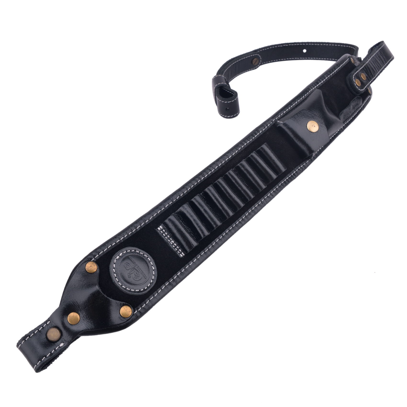 Classic Leather Rifle Sling Gun Carry Straps Cartridge Shell Holder With Swivels