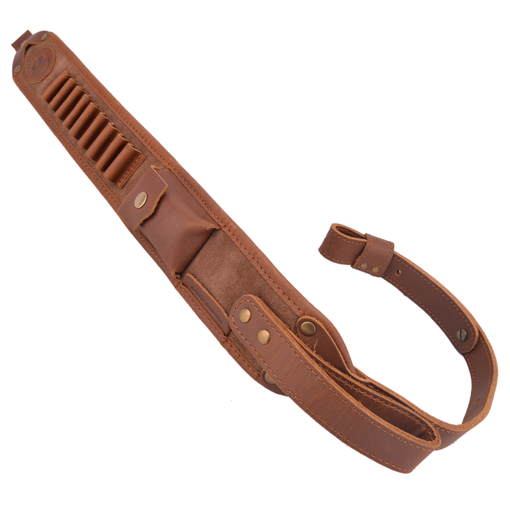 Classic Leather Rifle Sling Gun Carry Straps Cartridge Shell Holder With Swivels