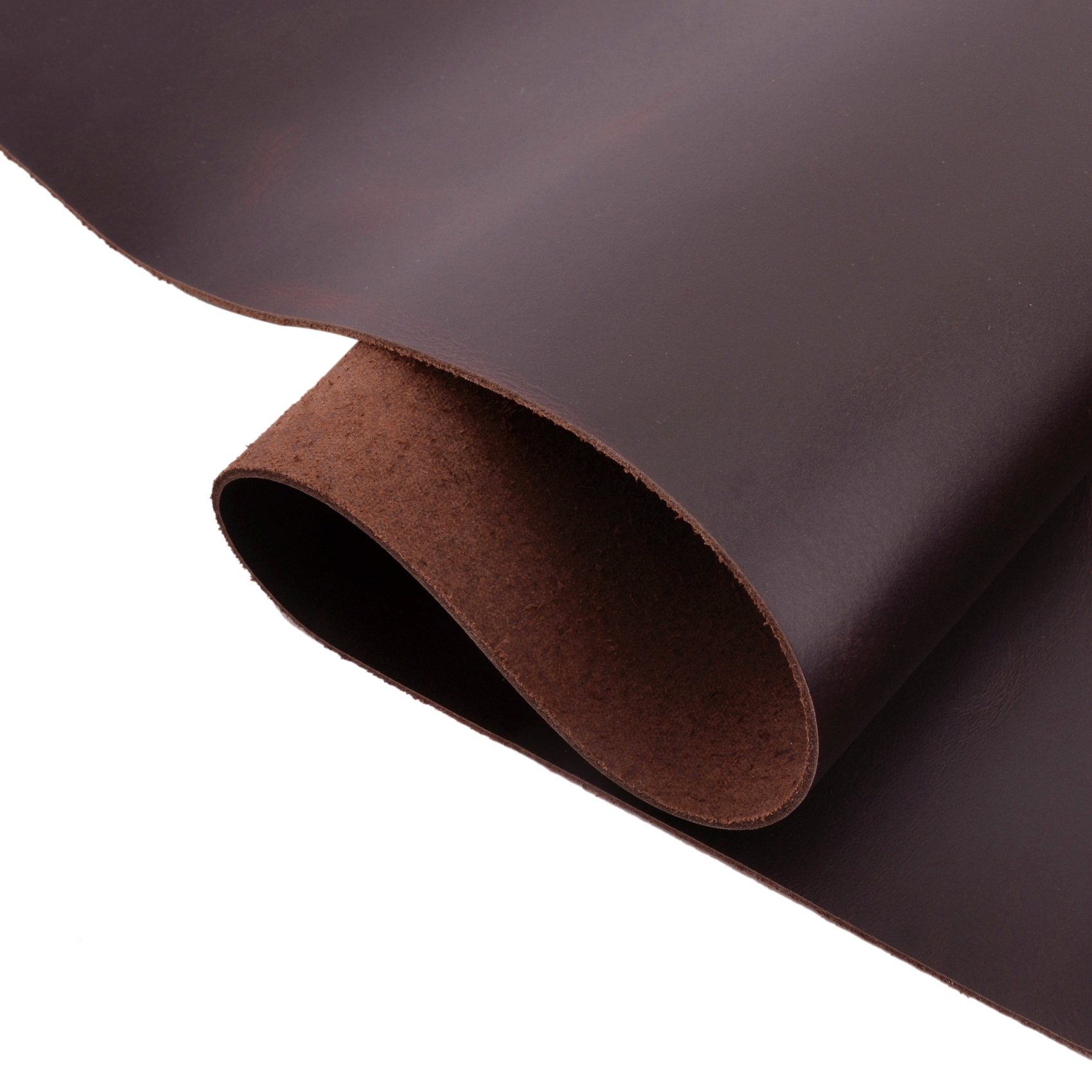 1.8mm Black / Brown Oil Waxy Cowhide Crafts Leather Sheets Tooling Leathers