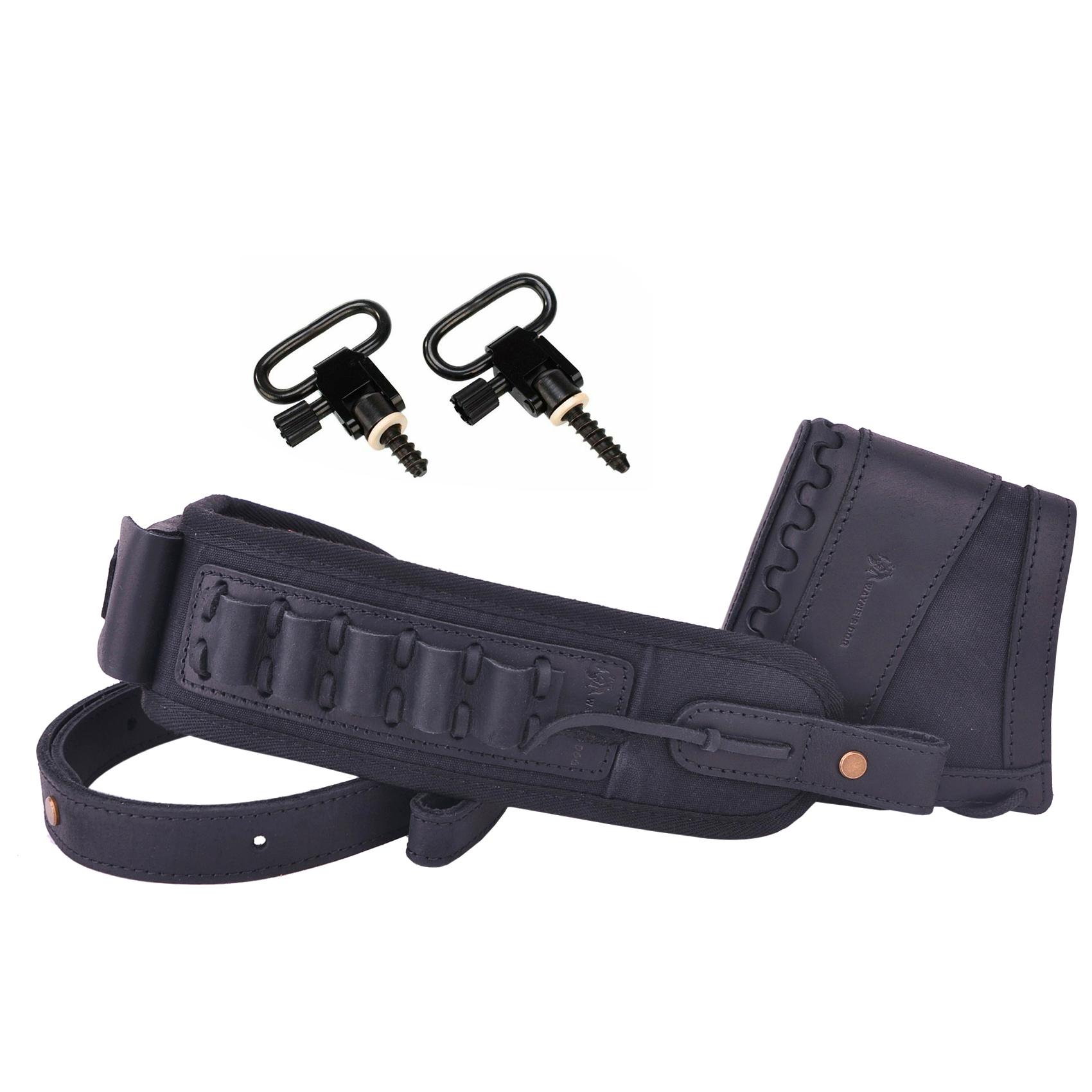 Leather Gun Recoil Pad Protector Stock with Sling Swivels .30/30 .308 .22LR 20GA