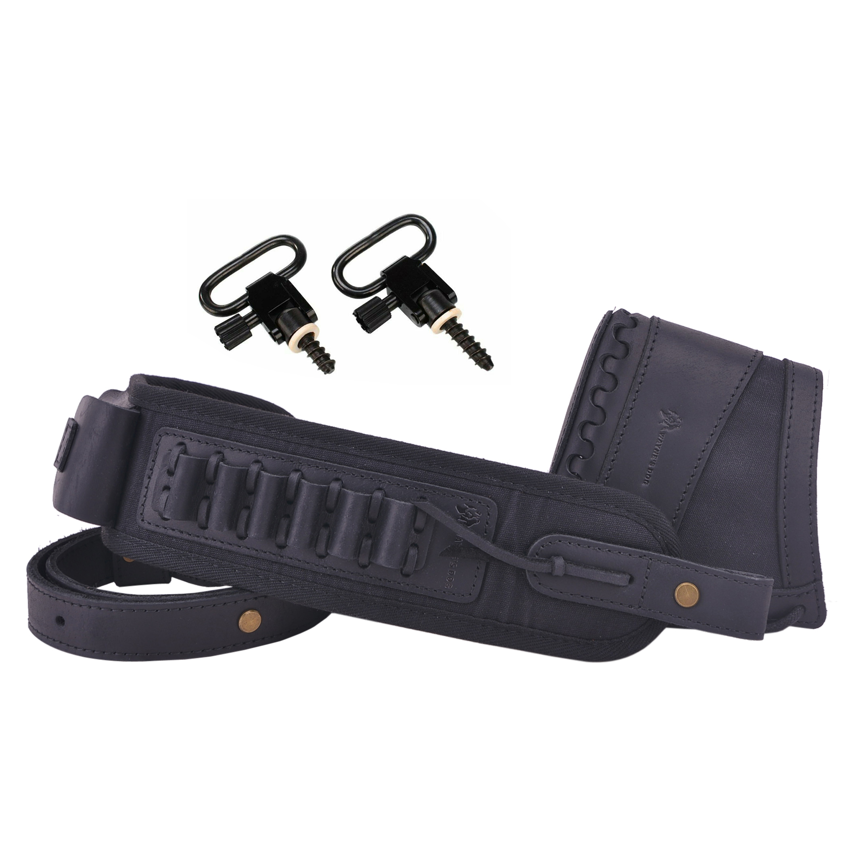 Leather Gun Recoil Pad Protector Stock with Sling Swivels .30/30 .308 .22LR 20GA