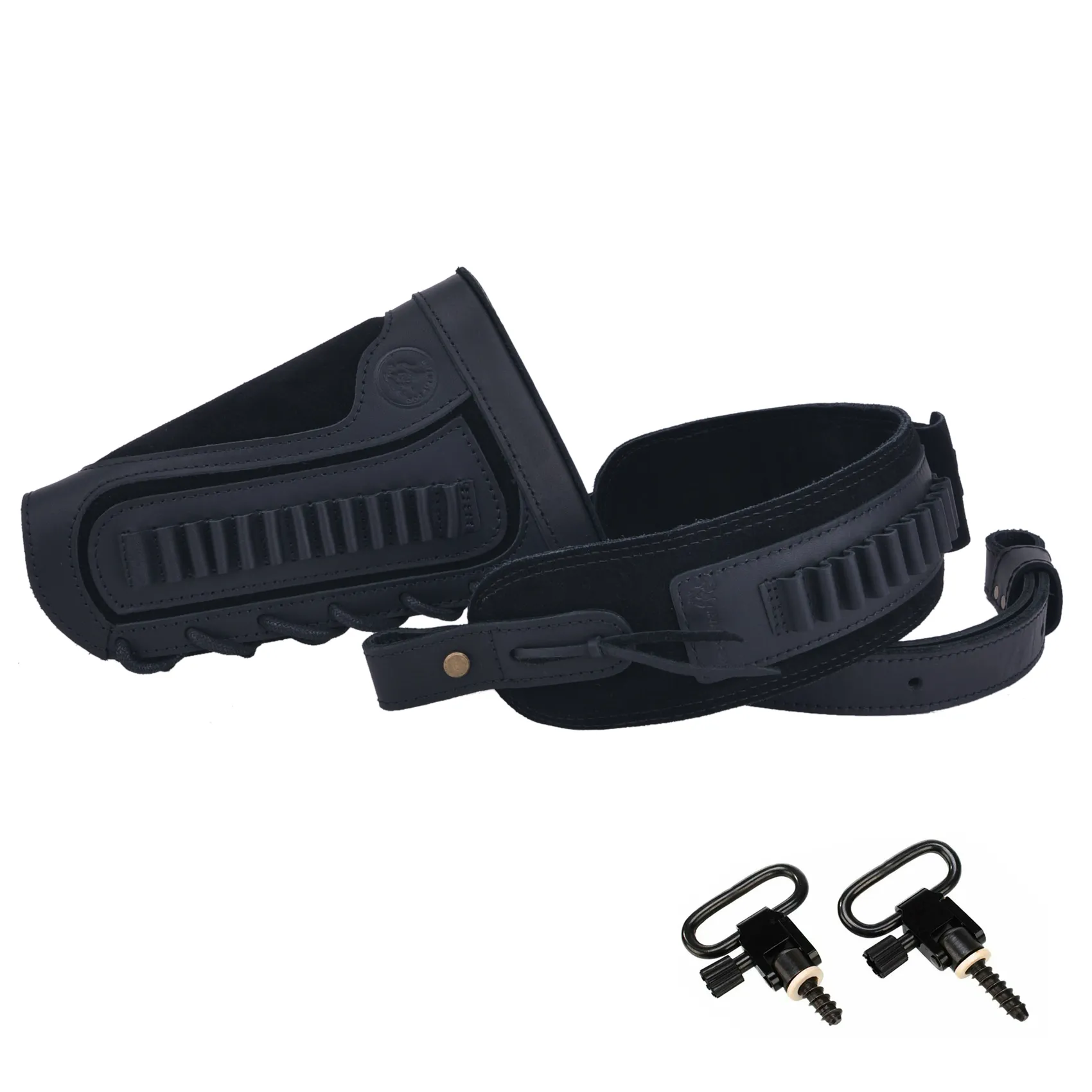 1 Set Of Leather Rifle& Shotgun Buttstock with Gun Sling .45/70 .308 .30/30 12GA .270 .357 .22LR 16GA 20GA