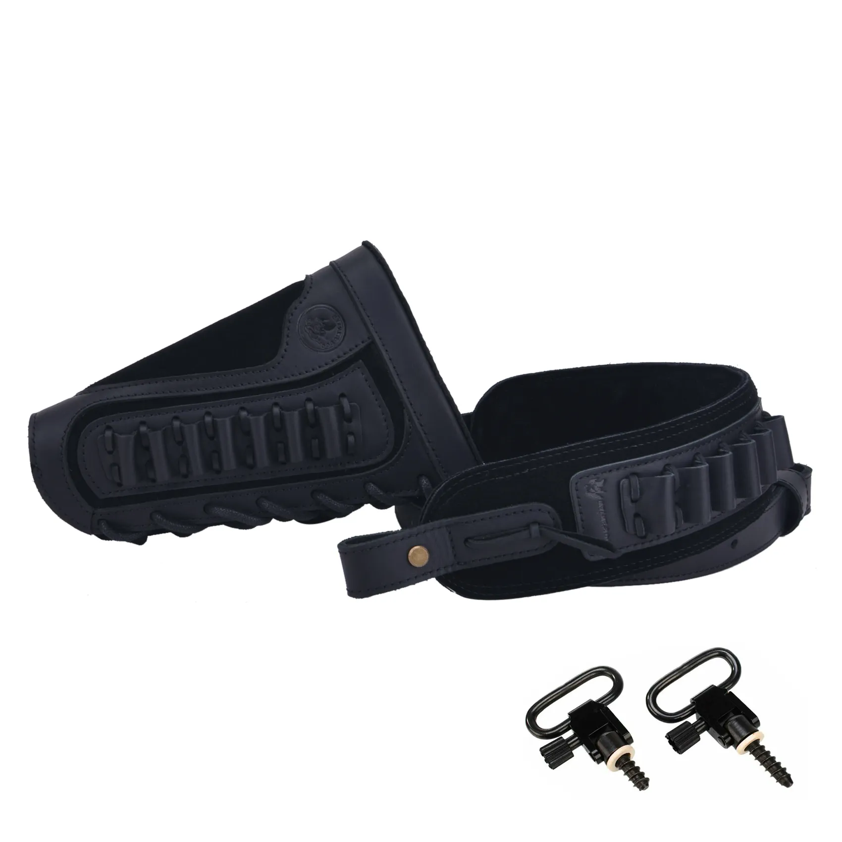 1 Set Of Leather Rifle& Shotgun Buttstock with Gun Sling .45/70 .308 .30/30 12GA .270 .357 .22LR 16GA 20GA