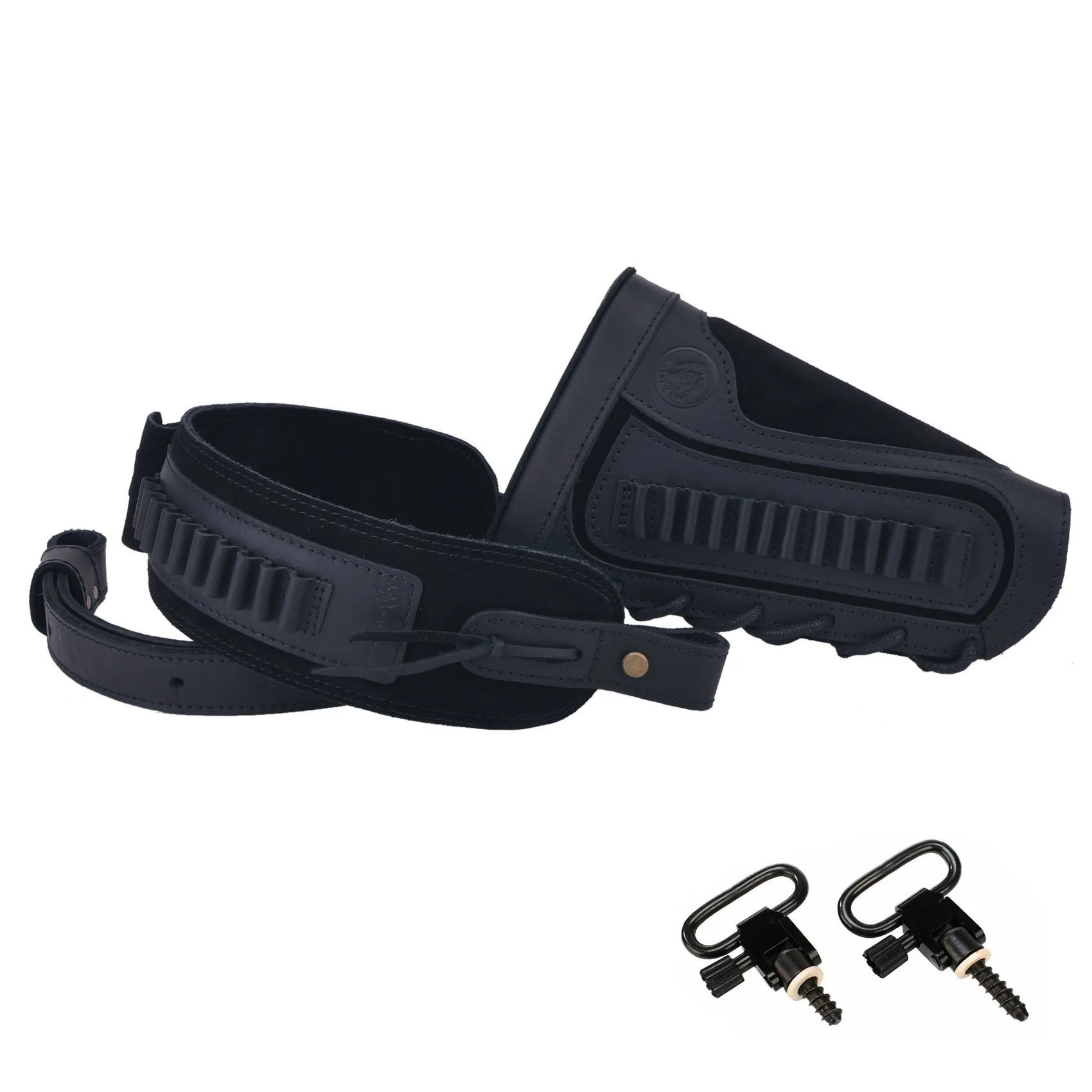 1 Set Of Leather Rifle& Shotgun Buttstock with Gun Sling .45/70 .308 .30/30 12GA .270 .357 .22LR 16GA 20GA