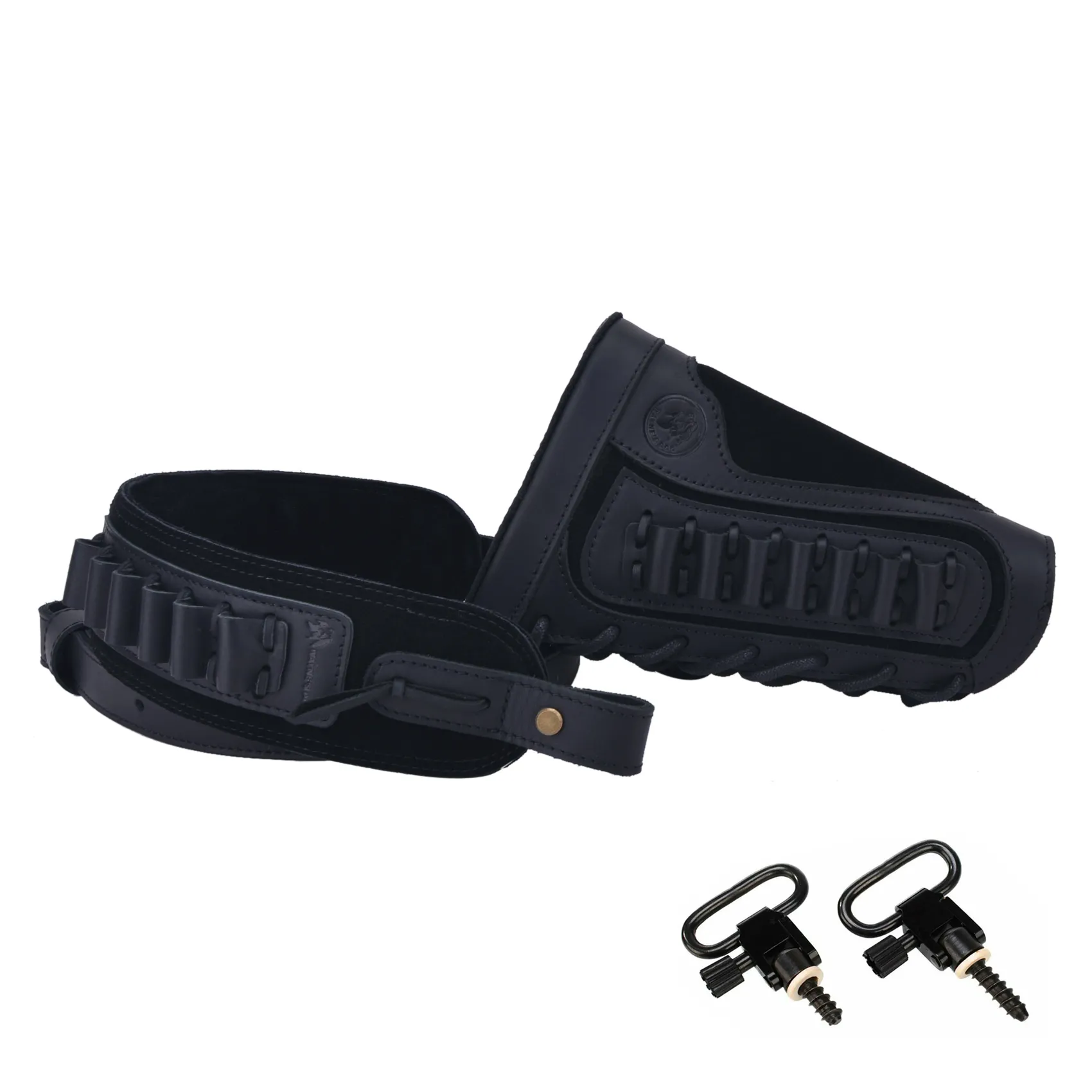 1 Set Of Leather Rifle& Shotgun Buttstock with Gun Sling .45/70 .308 .30/30 12GA .270 .357 .22LR 16GA 20GA