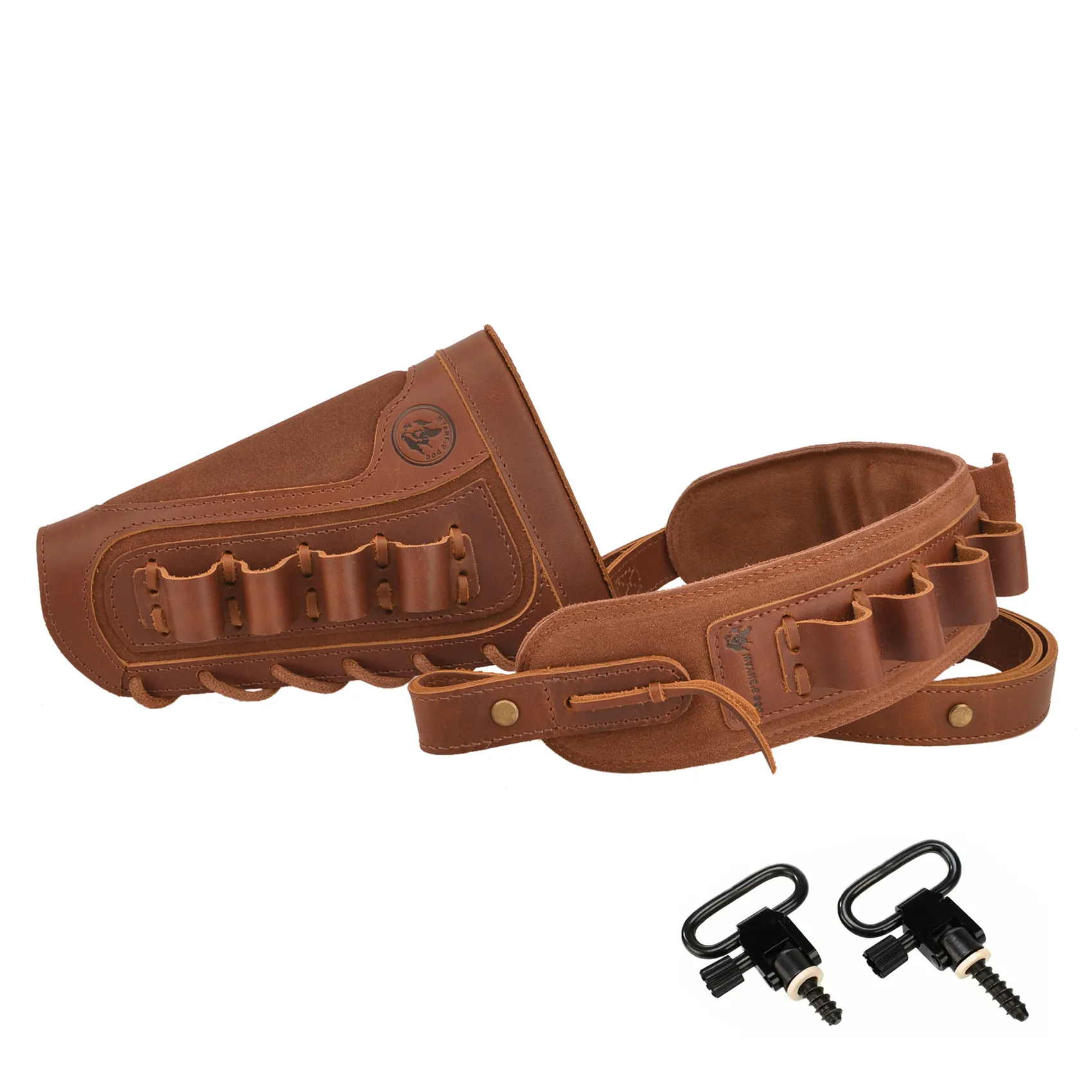1 Set Of Leather Rifle& Shotgun Buttstock with Gun Sling .45/70 .308 .30/30 12GA .270 .357 .22LR 16GA 20GA