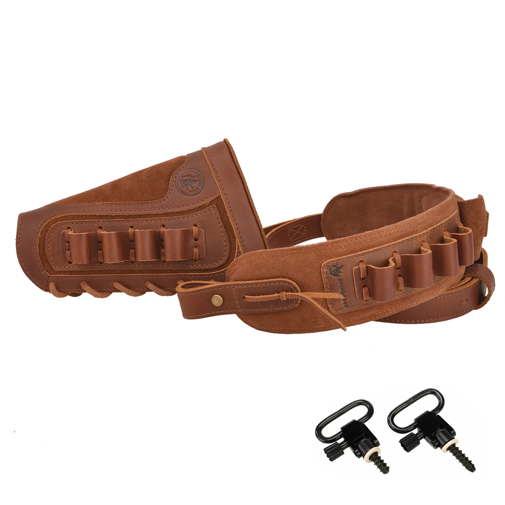 1 Set Of Leather Rifle& Shotgun Buttstock with Gun Sling .45/70 .308 .30/30 12GA .270 .357 .22LR 16GA 20GA