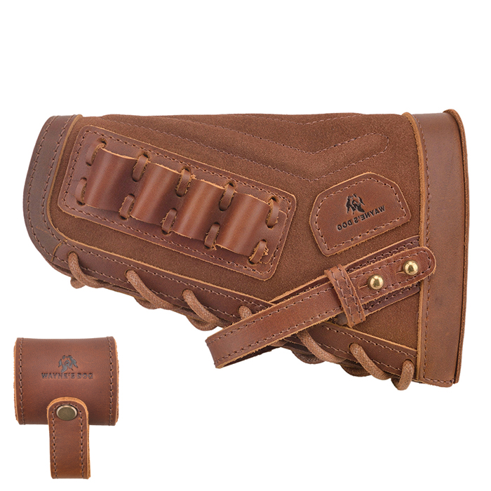 Leather Rifle No Drill Buttstock with Sling Barrel Mount .308 .30-06 .357 .22LR .30-30