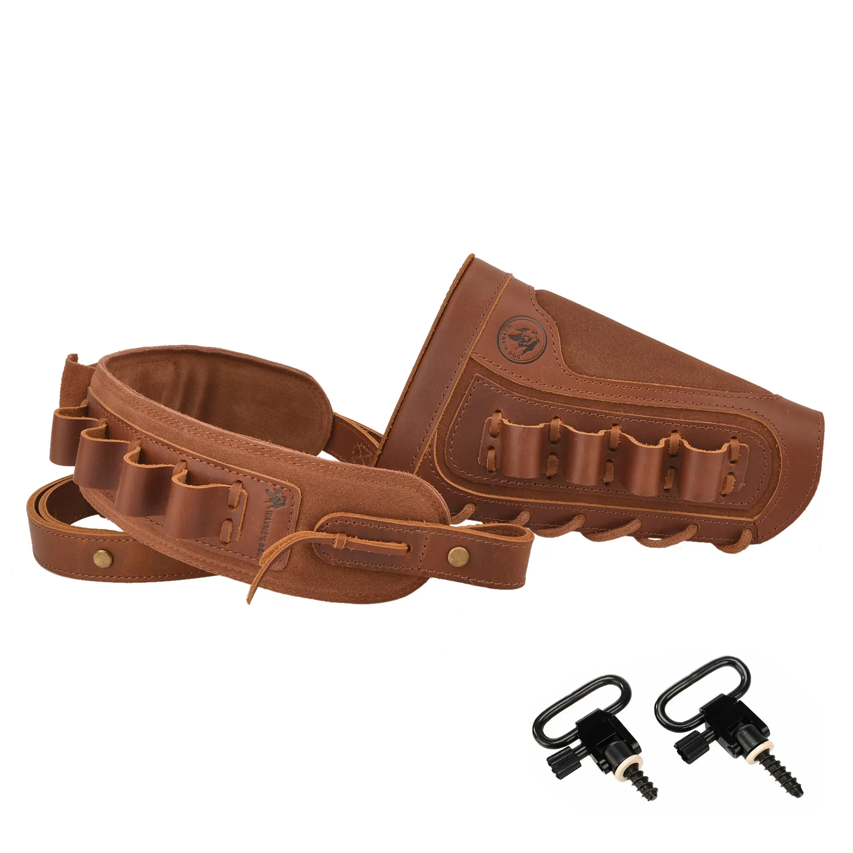 1 Set Of Leather Rifle& Shotgun Buttstock with Gun Sling .45/70 .308 .30/30 12GA .270 .357 .22LR 16GA 20GA