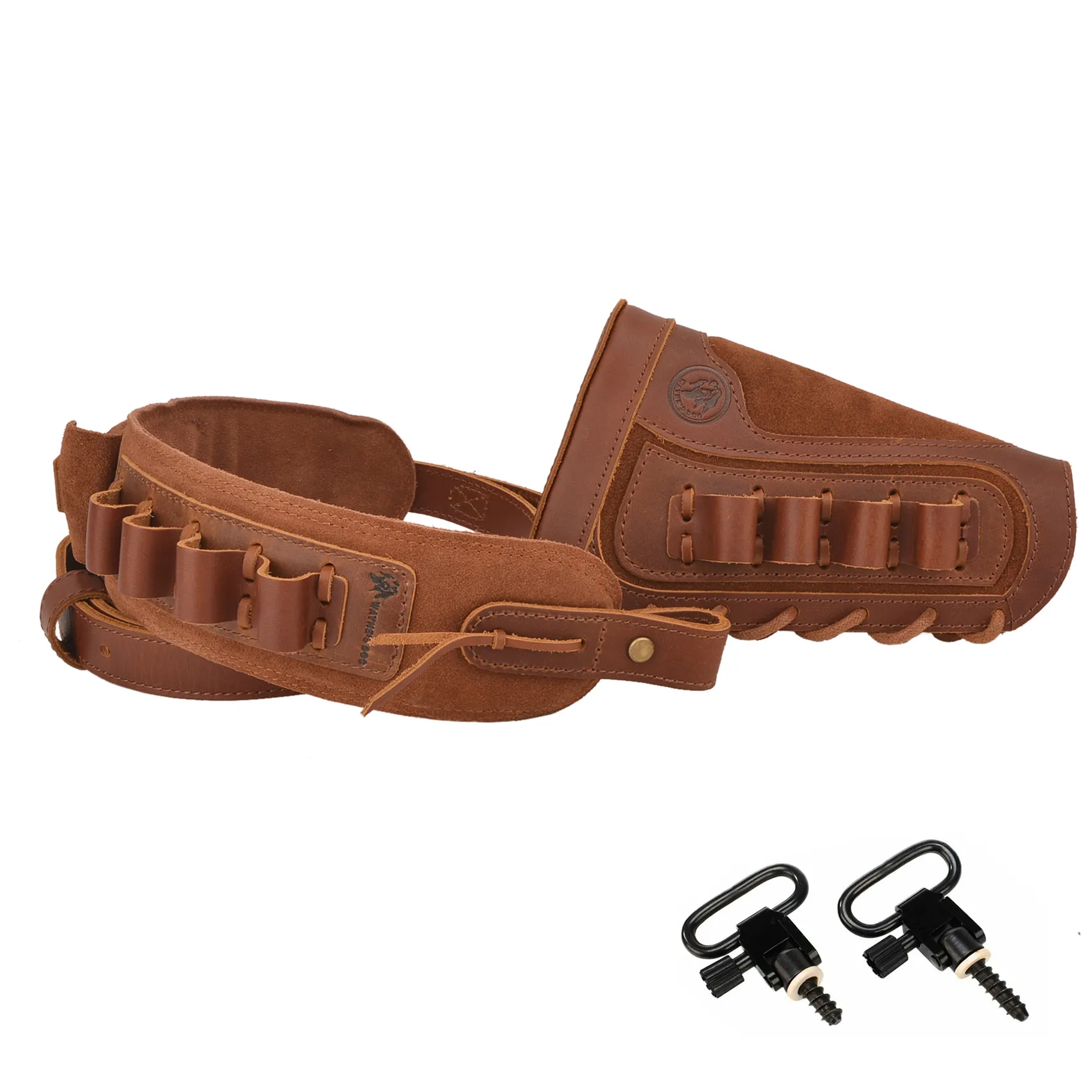 1 Set Of Leather Rifle& Shotgun Buttstock with Gun Sling .45/70 .308 .30/30 12GA .270 .357 .22LR 16GA 20GA