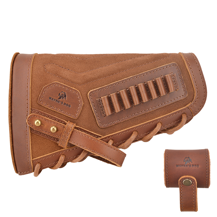 Leather Rifle No Drill Buttstock with Sling Barrel Mount .308 .30-06 .357 .22LR .30-30