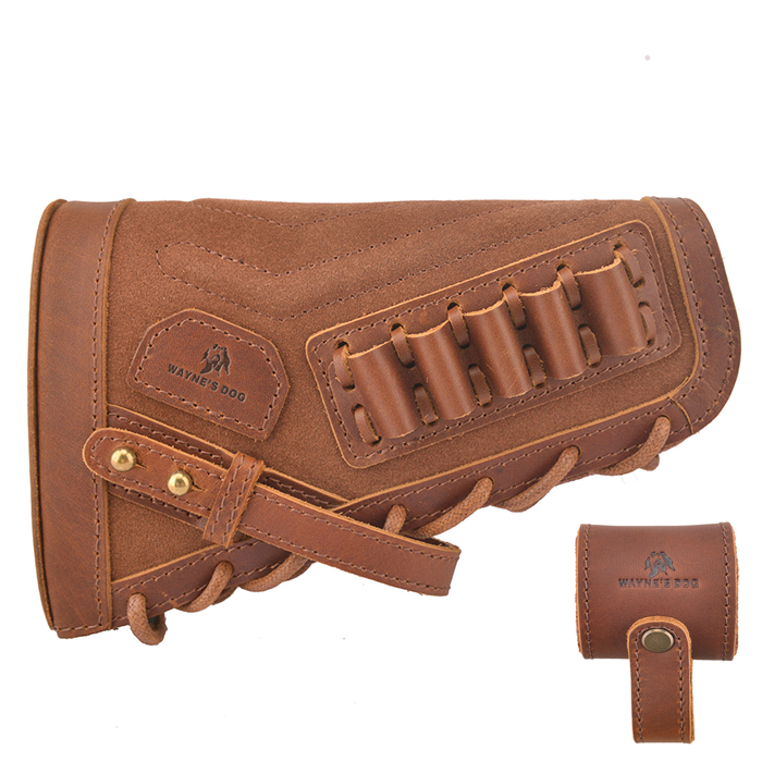 Leather Rifle No Drill Buttstock with Sling Barrel Mount .308 .30-06 .357 .22LR .30-30