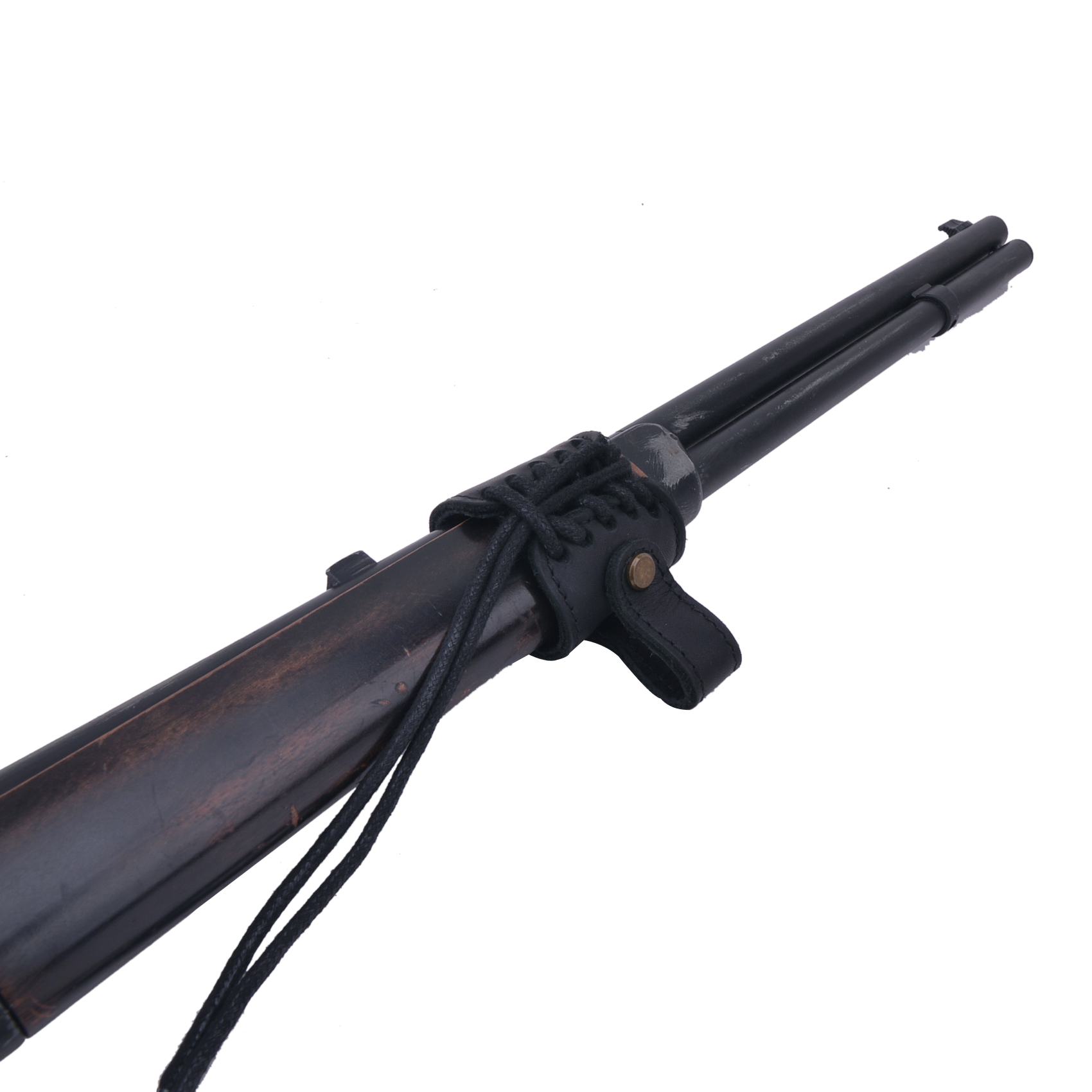 Full Grain Leather Adjustable No Drilling Shooting Gun Sling Loops Barrel Mount