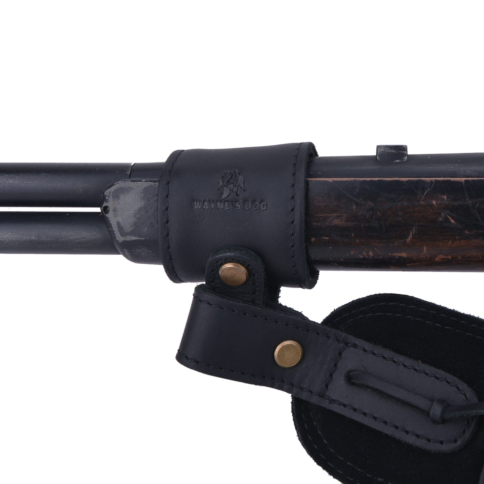 Full Grain Leather Adjustable No Drilling Shooting Gun Sling Loops Barrel Mount