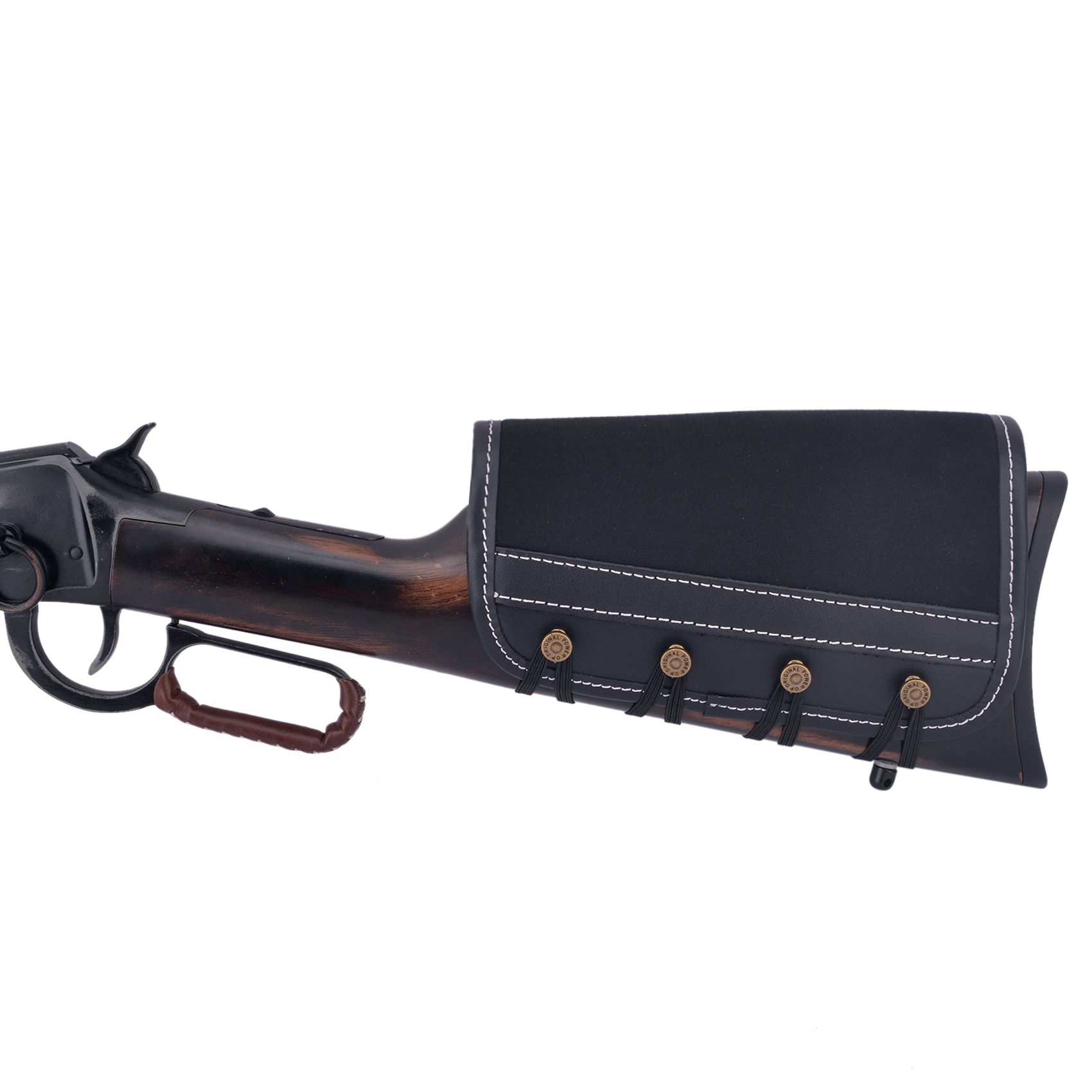 WAYNE'S DOG Leather Rifle Gun Buttstock Cover, Non-Slip Cheek Rest Pad 