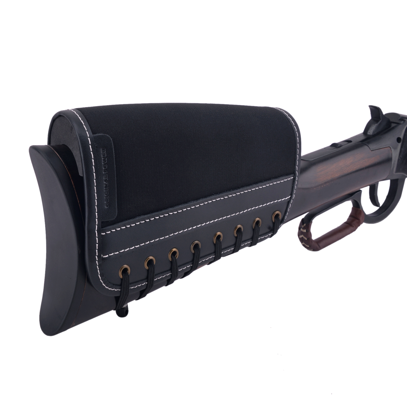 WAYNE'S DOG Leather Rifle Gun Buttstock Cover, Non-Slip Cheek Rest Pad 