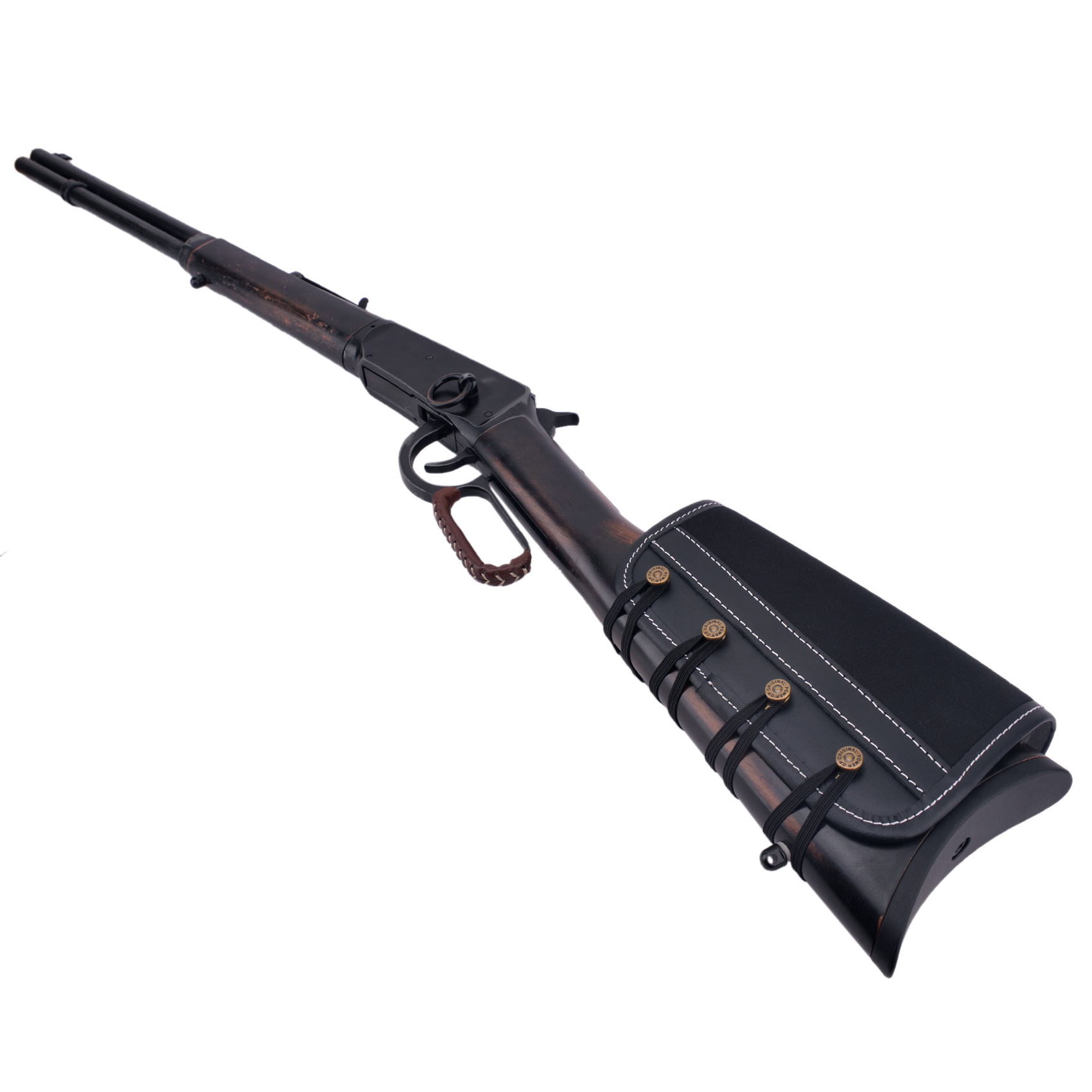WAYNE'S DOG Leather Rifle Gun Buttstock Cover, Non-Slip Cheek Rest Pad 