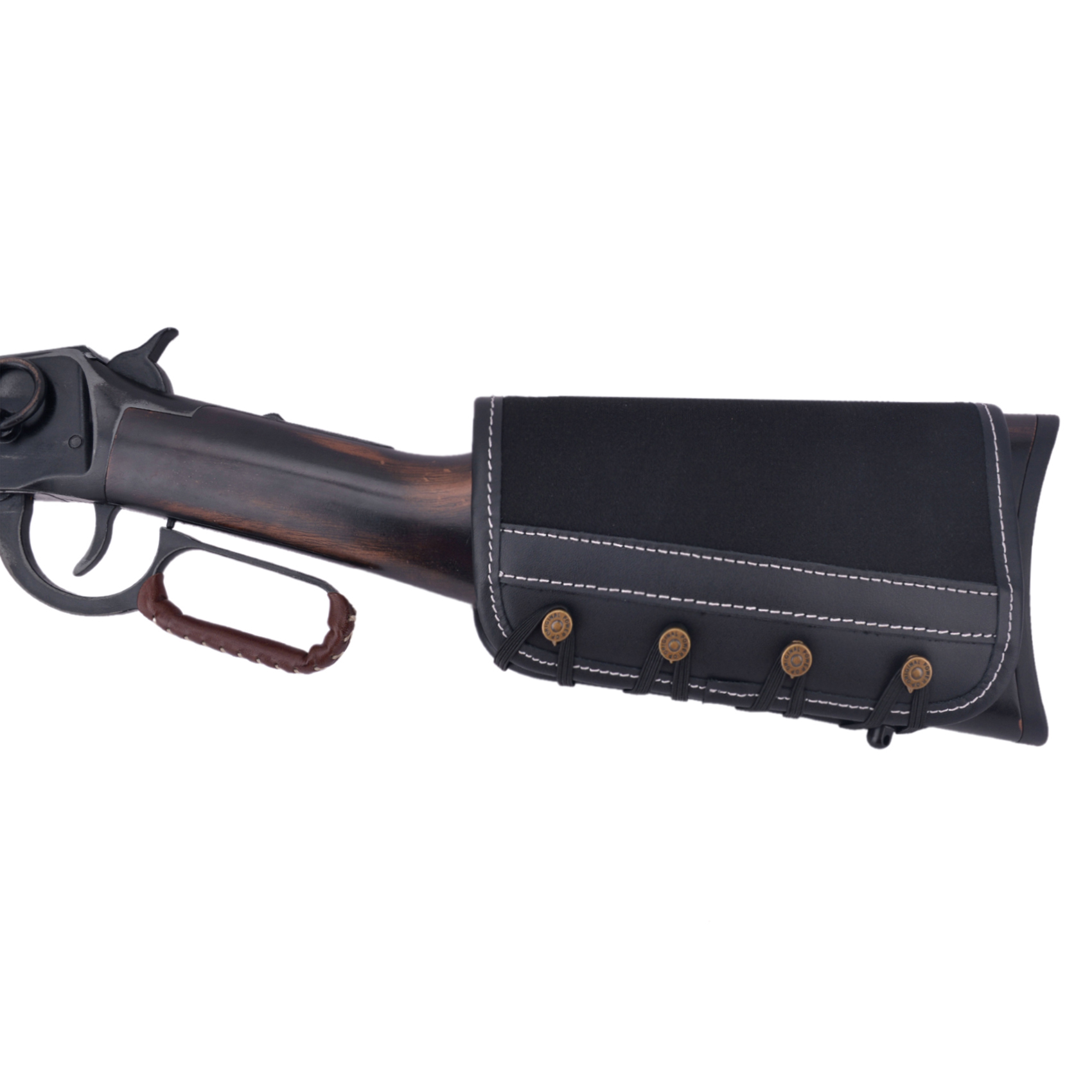 WAYNE'S DOG Leather Rifle Gun Buttstock Cover, Non-Slip Cheek Rest Pad 