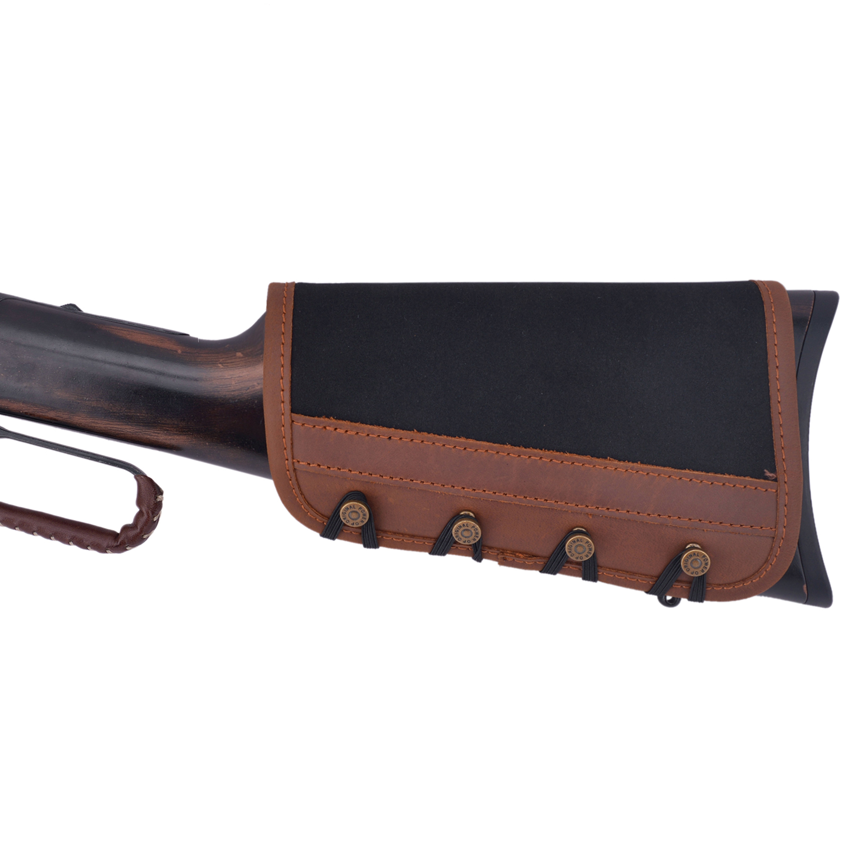 WAYNE'S DOG Leather Rifle Gun Buttstock Cover, Non-Slip Cheek Rest Pad 