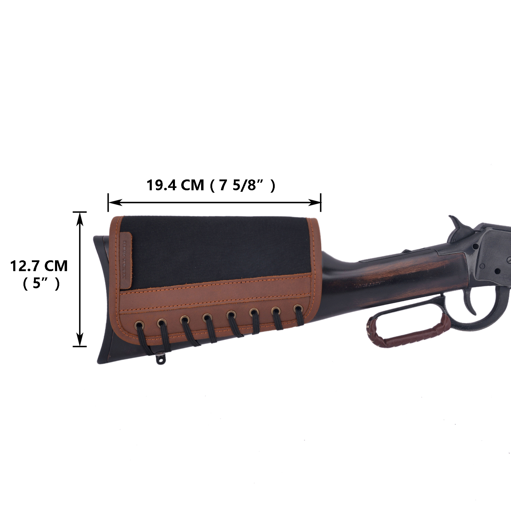 WAYNE'S DOG Leather Rifle Gun Buttstock Cover, Non-Slip Cheek Rest Pad 