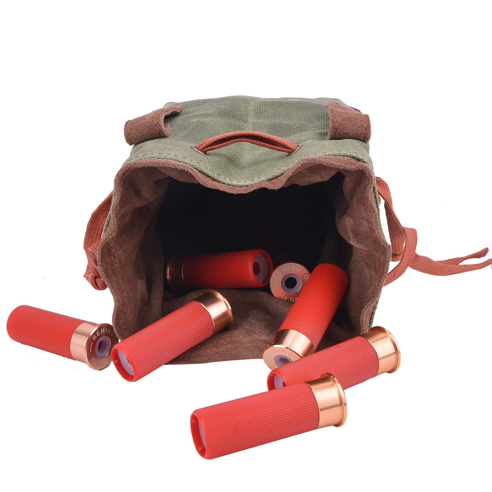 Canvas /Leather Drawstring Rilfe Shotgun Ammo Pouch Waist Belt Easy Carrying Bag