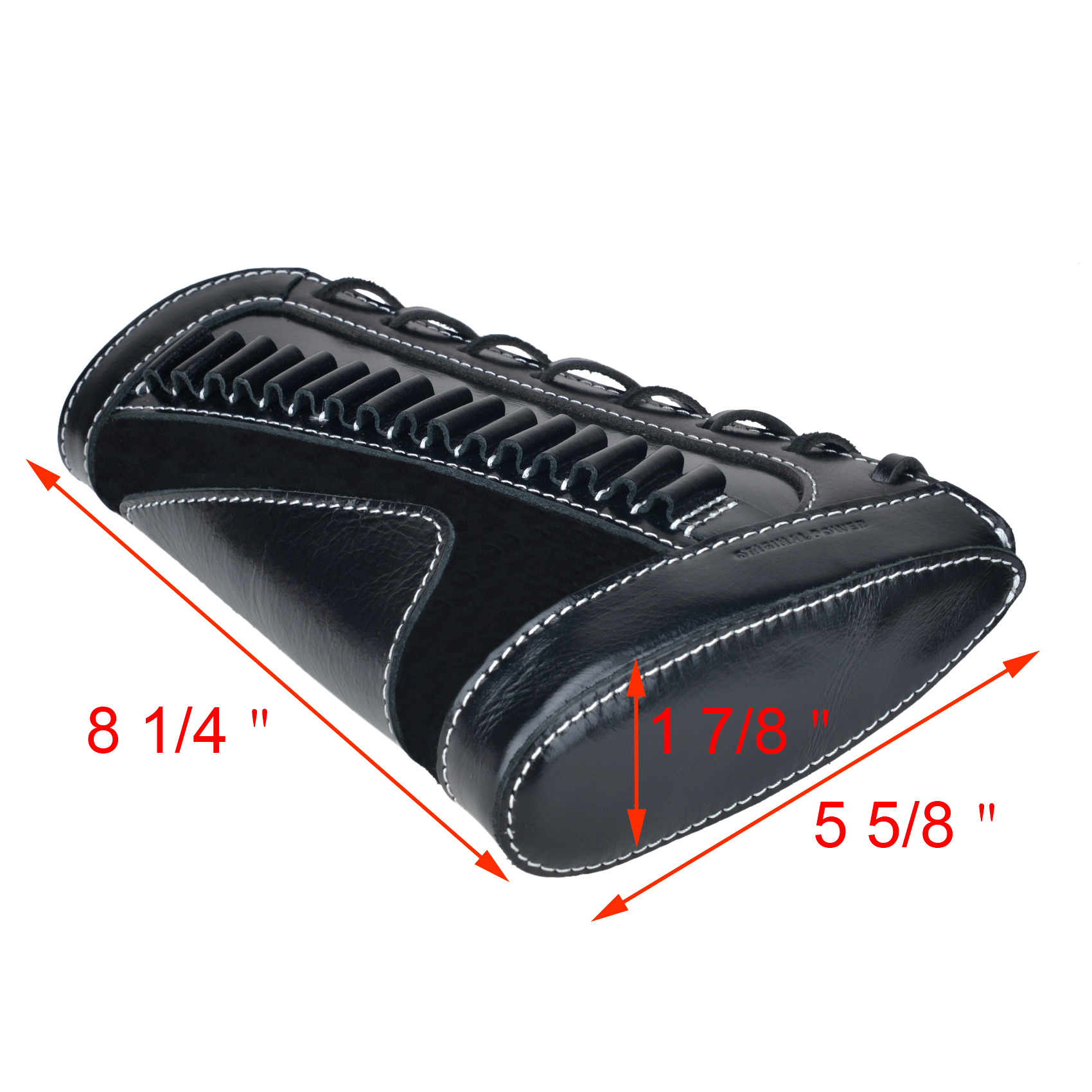 Leather Rifle Butt Stock Cheek Rest Pad Ammo Holder .22LR .17HMR .22Mag On Sale