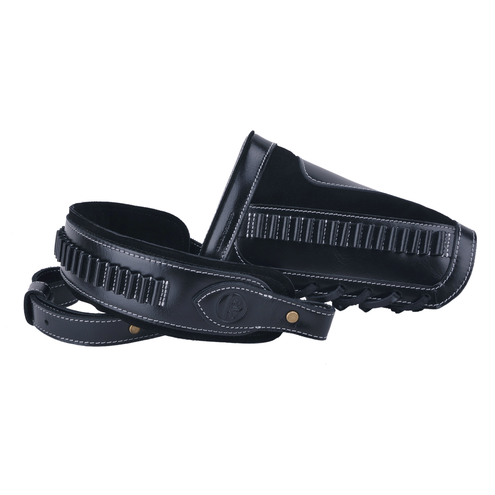 Leather Rifle Buttstock Shell Holder Recoil Pad For .308 .357 .22LR 12GA Butt Protectors