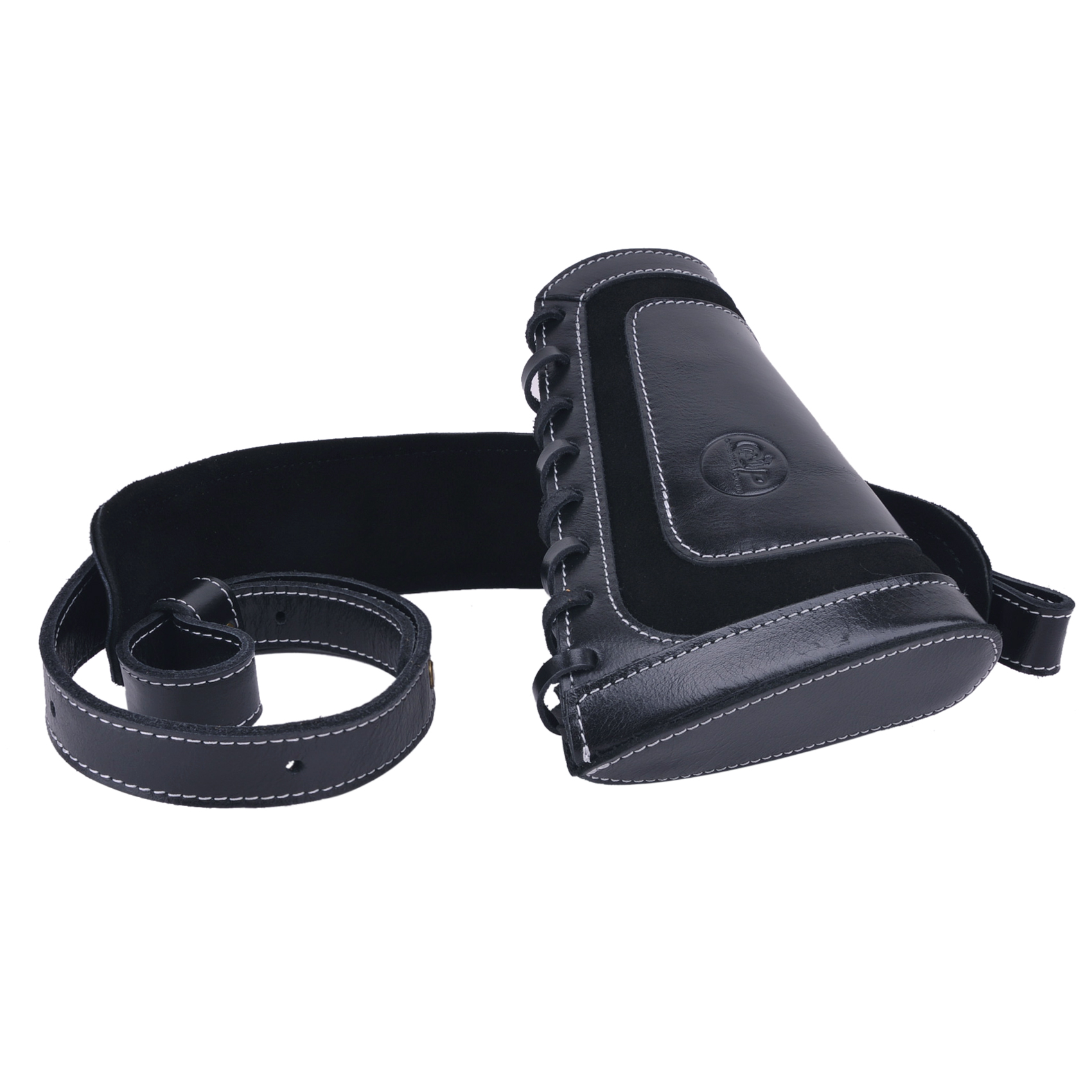 Leather Rifle Buttstock With Gun Sling Shell Holder For .22LR .22MAG .17 hmr