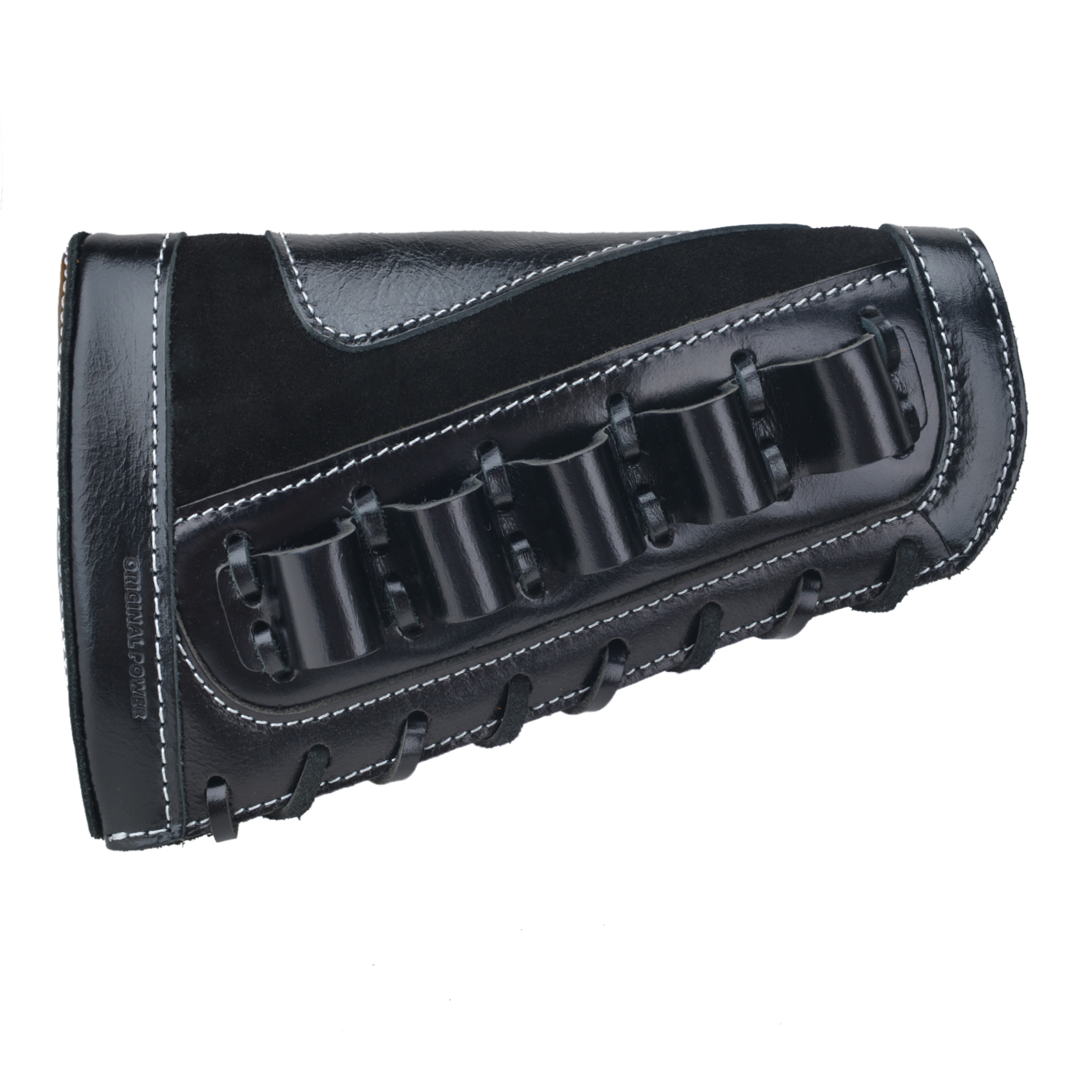 Leather Rifle Buttstock Shell Holder Recoil Pad For .308 .357 .22LR  12GA Butt Protectors