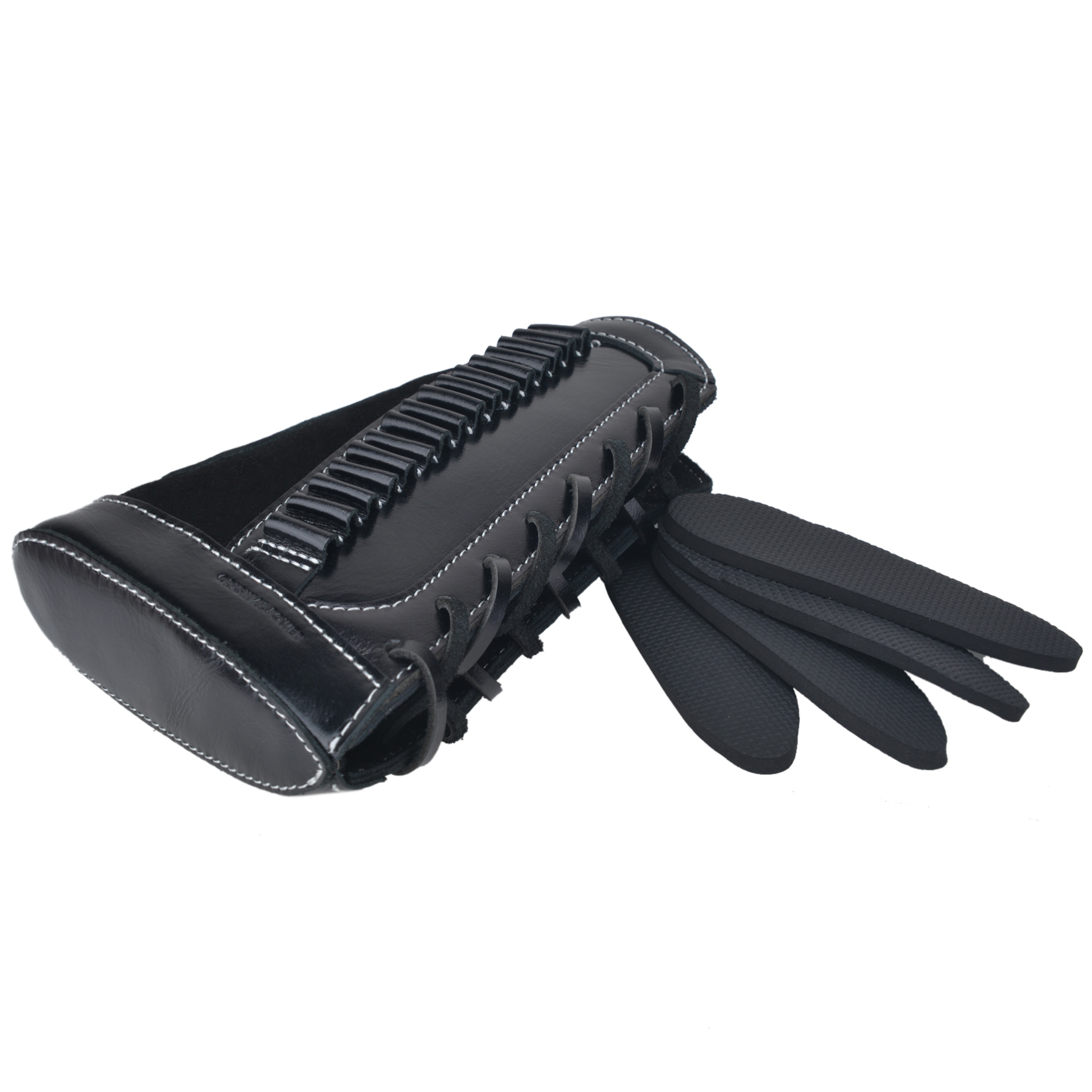 Leather Rifle Buttstock With Gun Sling Shell Holder For .22LR .22MAG .17 hmr