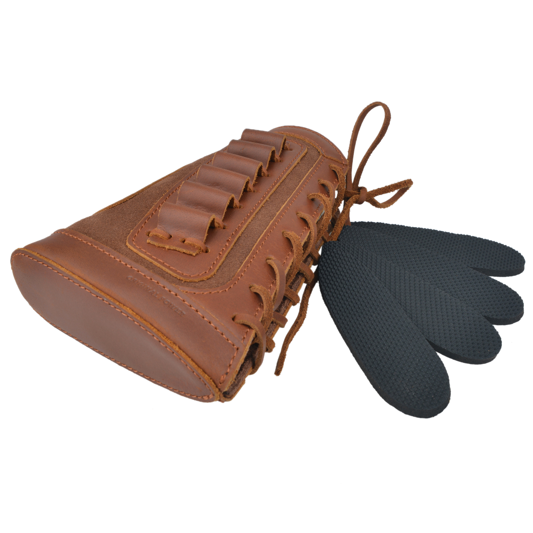 Leather Rifle Buttstock Shell Holder Recoil Pad For .308 .357 .22LR  12GA Butt Protectors