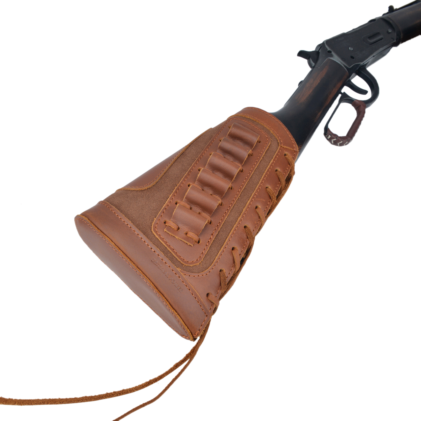 Leather Rifle Buttstock Shell Holder Recoil Pad For .308 .357 .22LR  12GA Butt Protectors