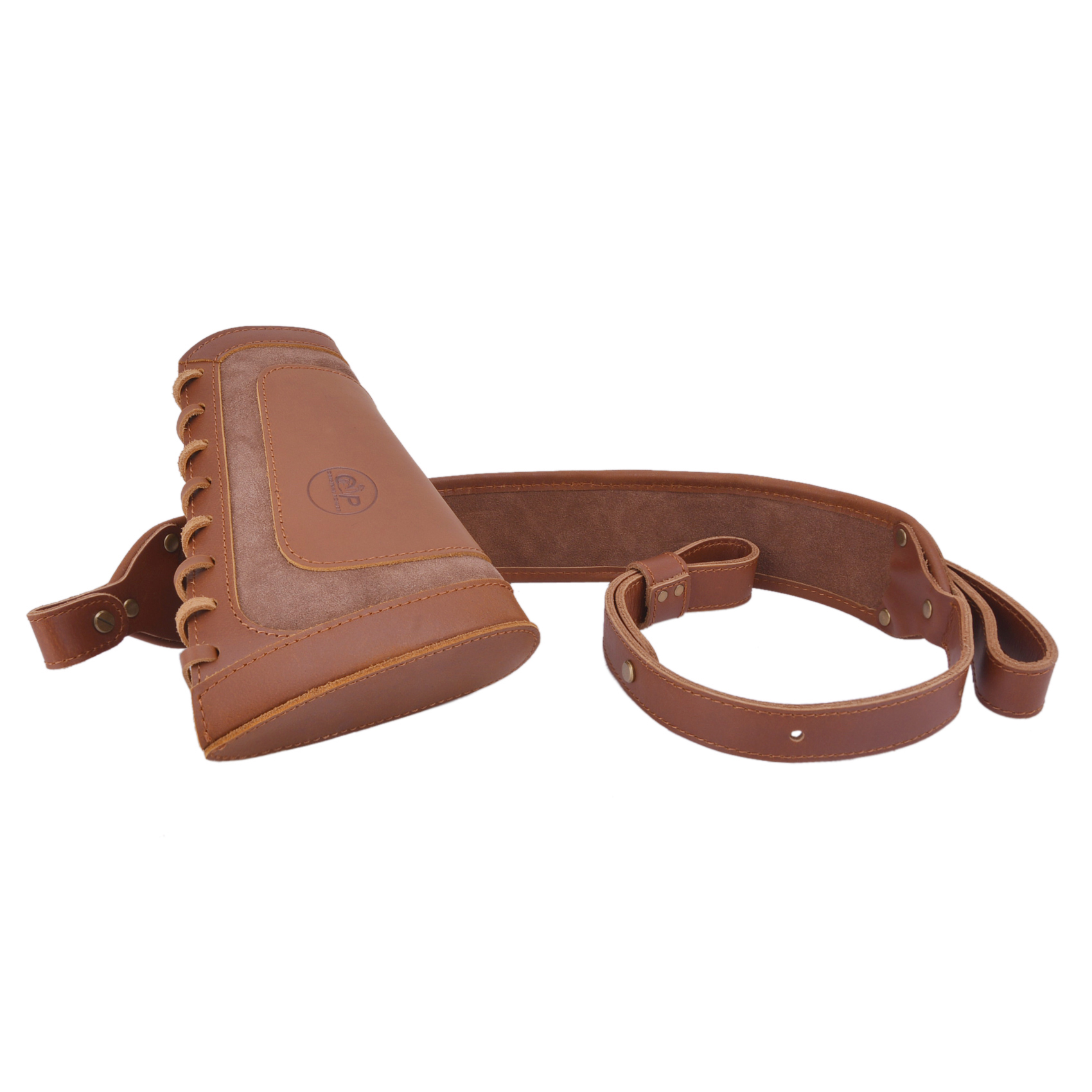 leather Buttstock With Rifle Sling  Holder For .308 .45-70 .30-06