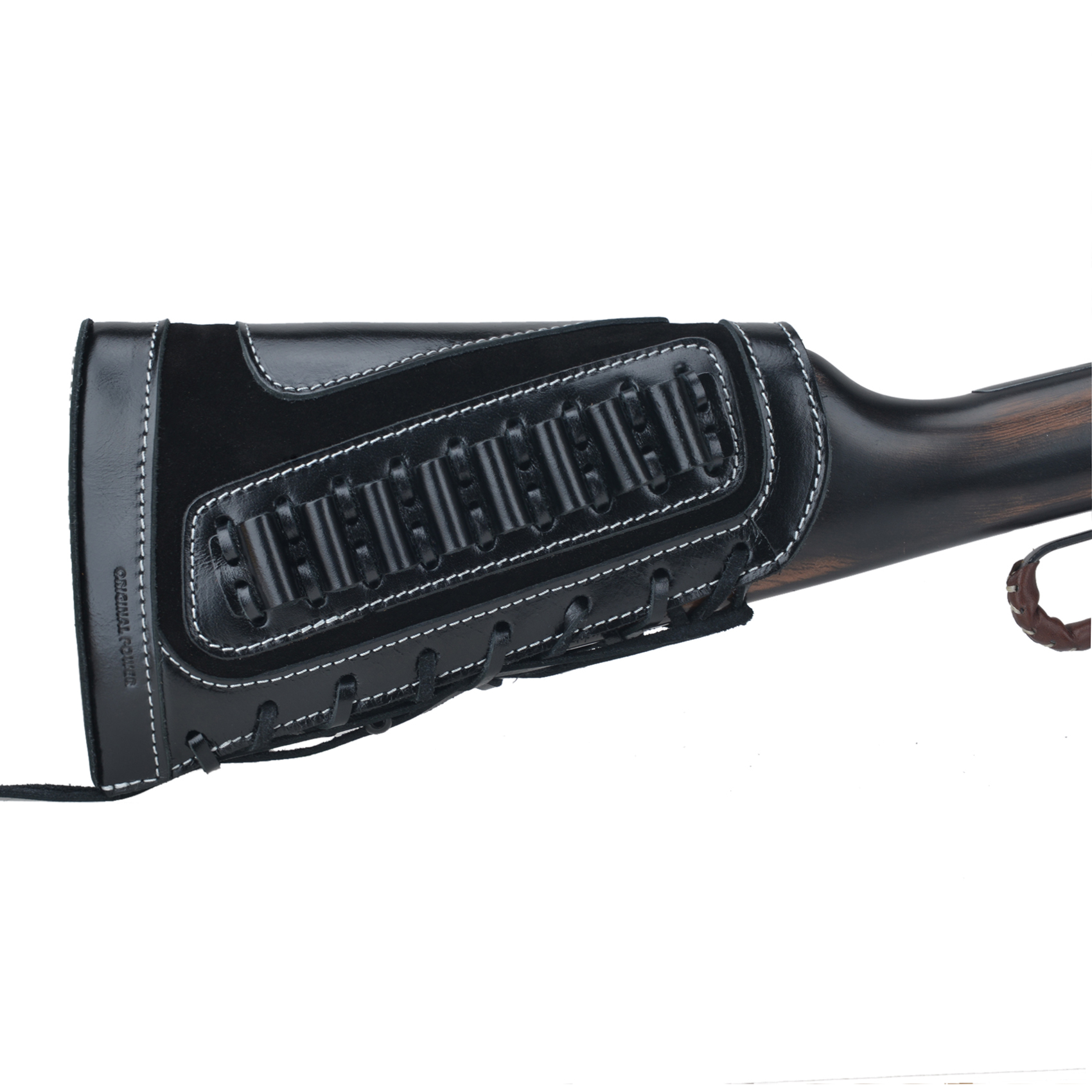 Leather Rifle Buttstock Shell Holder Recoil Pad For .308 .357 .22LR  12GA Butt Protectors