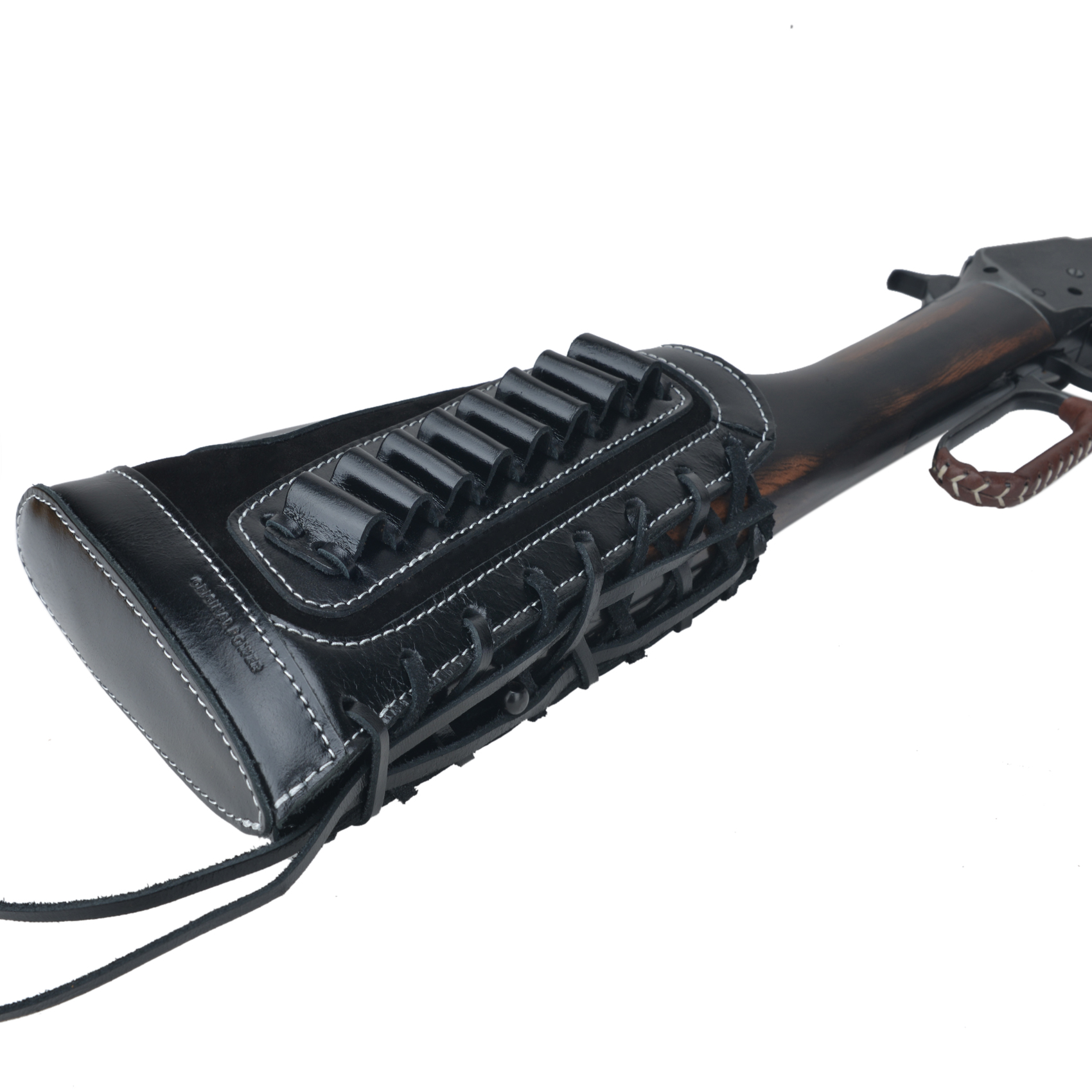 Leather Rifle Buttstock Shell Holder Recoil Pad For .308 .357 .22LR  12GA Butt Protectors