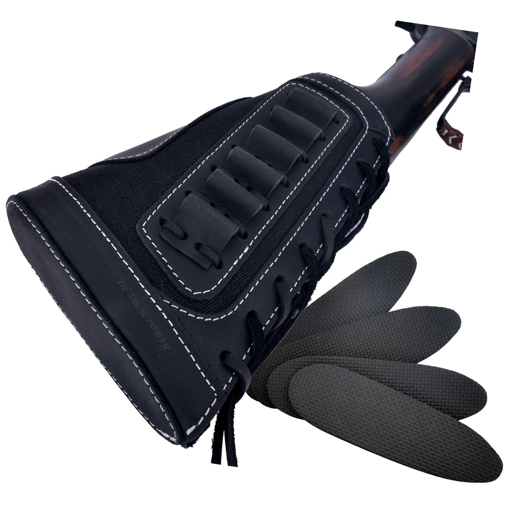 Leather Rifle Buttstock Shotgun Shell Holder Cover .357 .45-70.30-30 .308 .22MAG 12GA